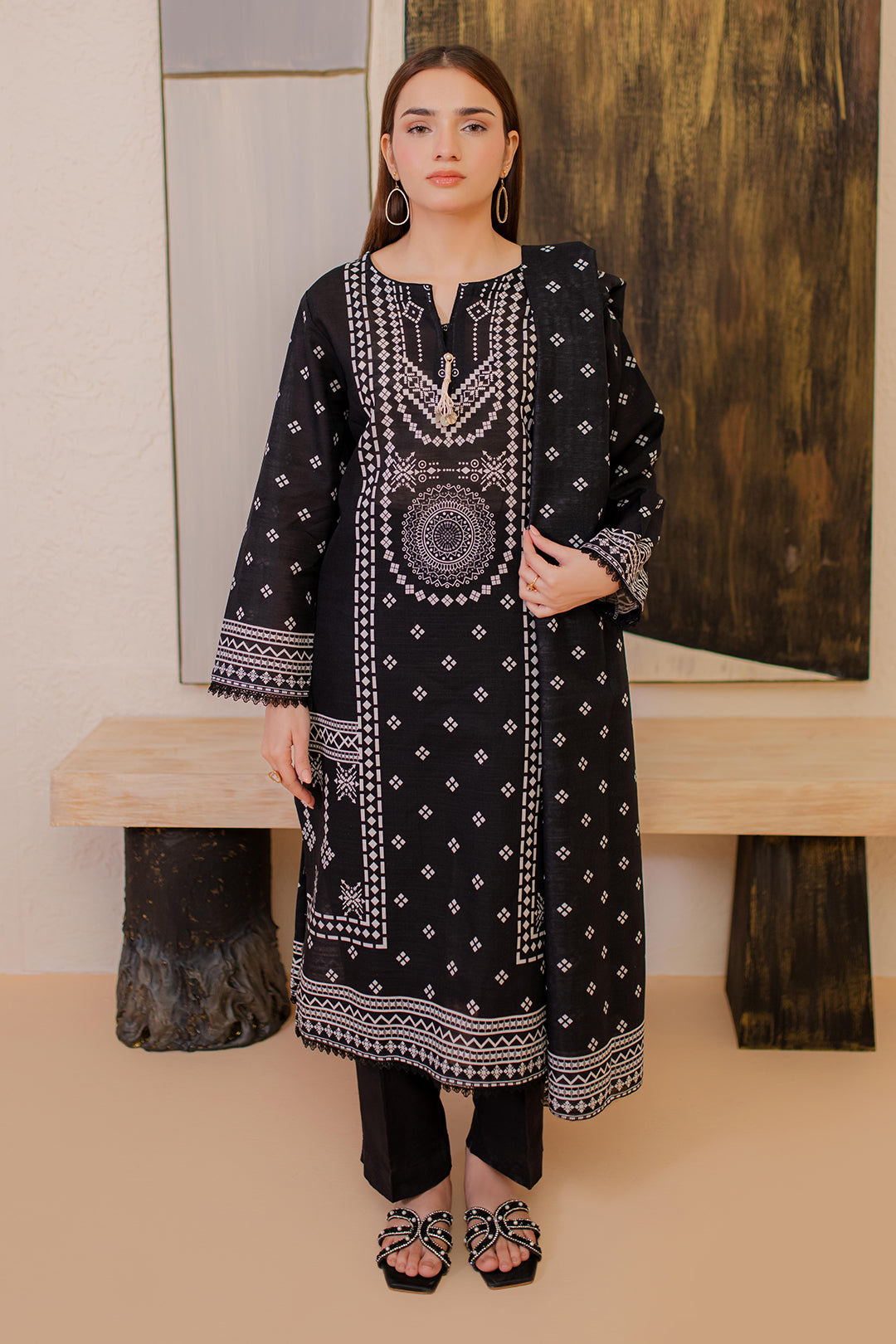 Zellbury | Winter Pret | Kurta Dupatta - 2981 -  Zellbury Women Essential Pret - Original Designer Dress - House of Maryam