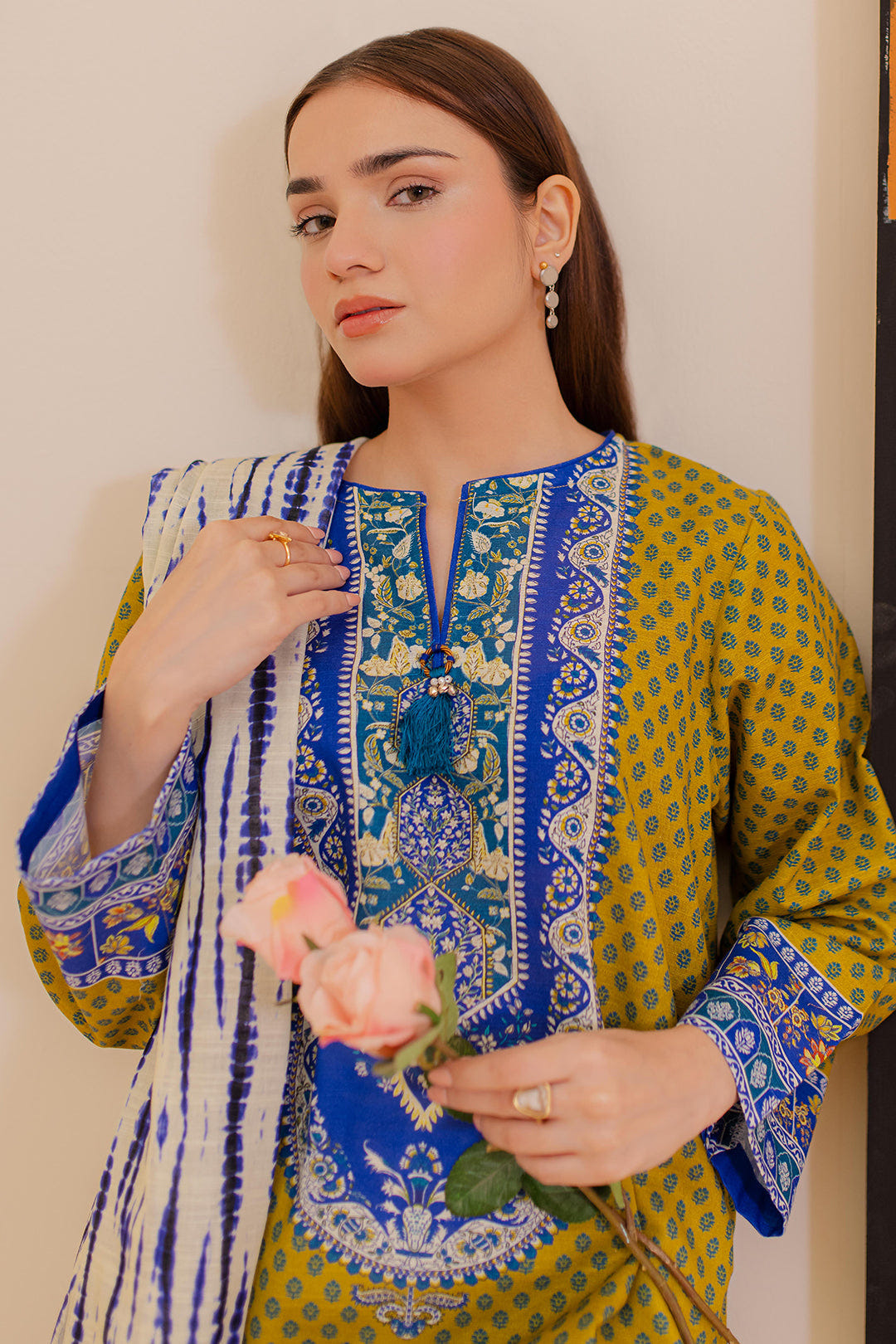 Zellbury | Winter Pret | Kurta Dupatta - 3032 -  Zellbury Women Essential Pret - Original Designer Dress - House of Maryam