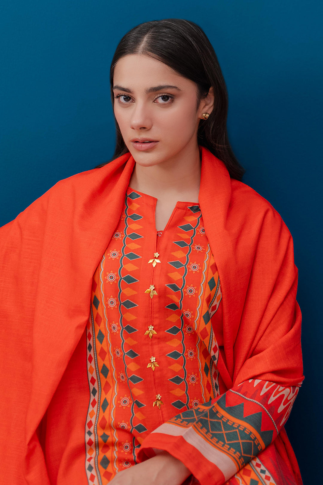 Zellbury | Winter Pret | Kurta Dupatta - 3053 -  Zellbury Women Essential Pret - Original Designer Dress - House of Maryam
