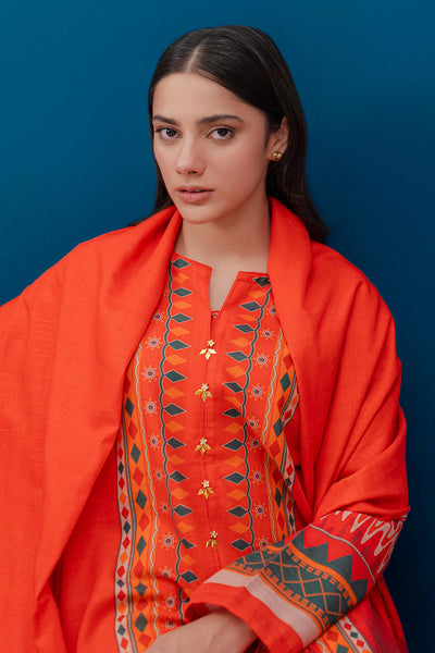 Zellbury | Winter Pret | Kurta Dupatta - 3053 -  Zellbury Women Essential Pret - Original Designer Dress - House of Maryam