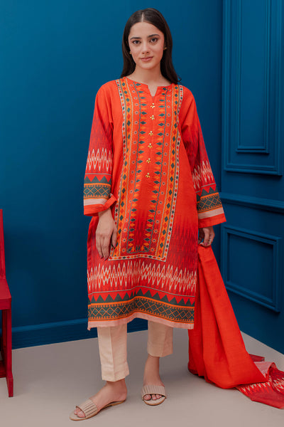 Zellbury | Winter Pret | Kurta Dupatta - 3053 -  Zellbury Women Essential Pret - Original Designer Dress - House of Maryam