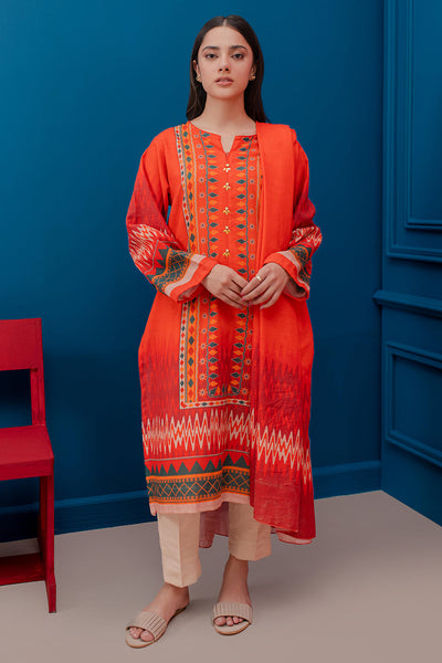 Zellbury | Winter Pret | Kurta Dupatta - 3053 -  Zellbury Women Essential Pret - Original Designer Dress - House of Maryam
