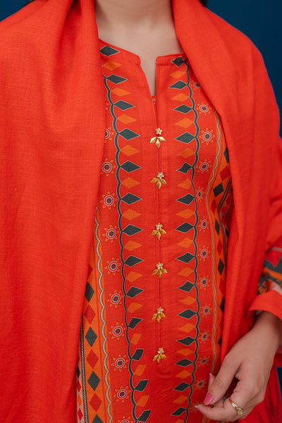Zellbury | Winter Pret | Kurta Dupatta - 3053 -  Zellbury Women Essential Pret - Original Designer Dress - House of Maryam