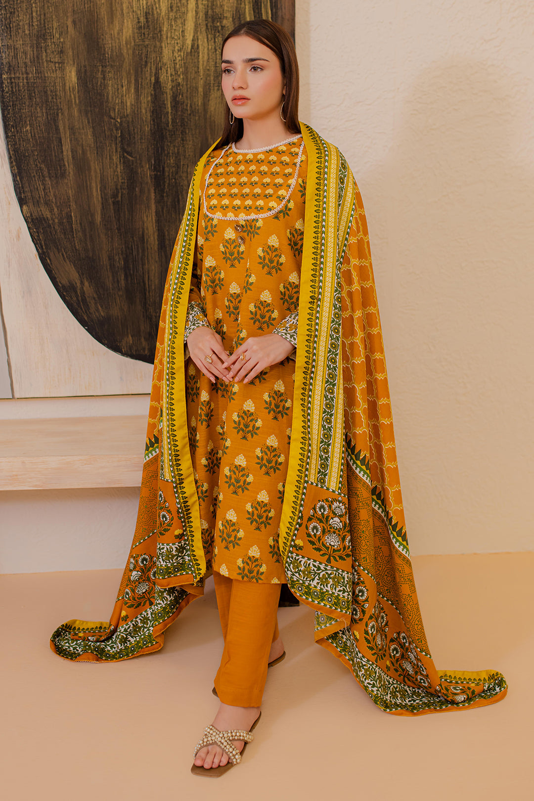 Zellbury | Winter Pret | Kurta Shawl Trouser - 2946 -  Zellbury Women Essential Pret -  House of Maryam