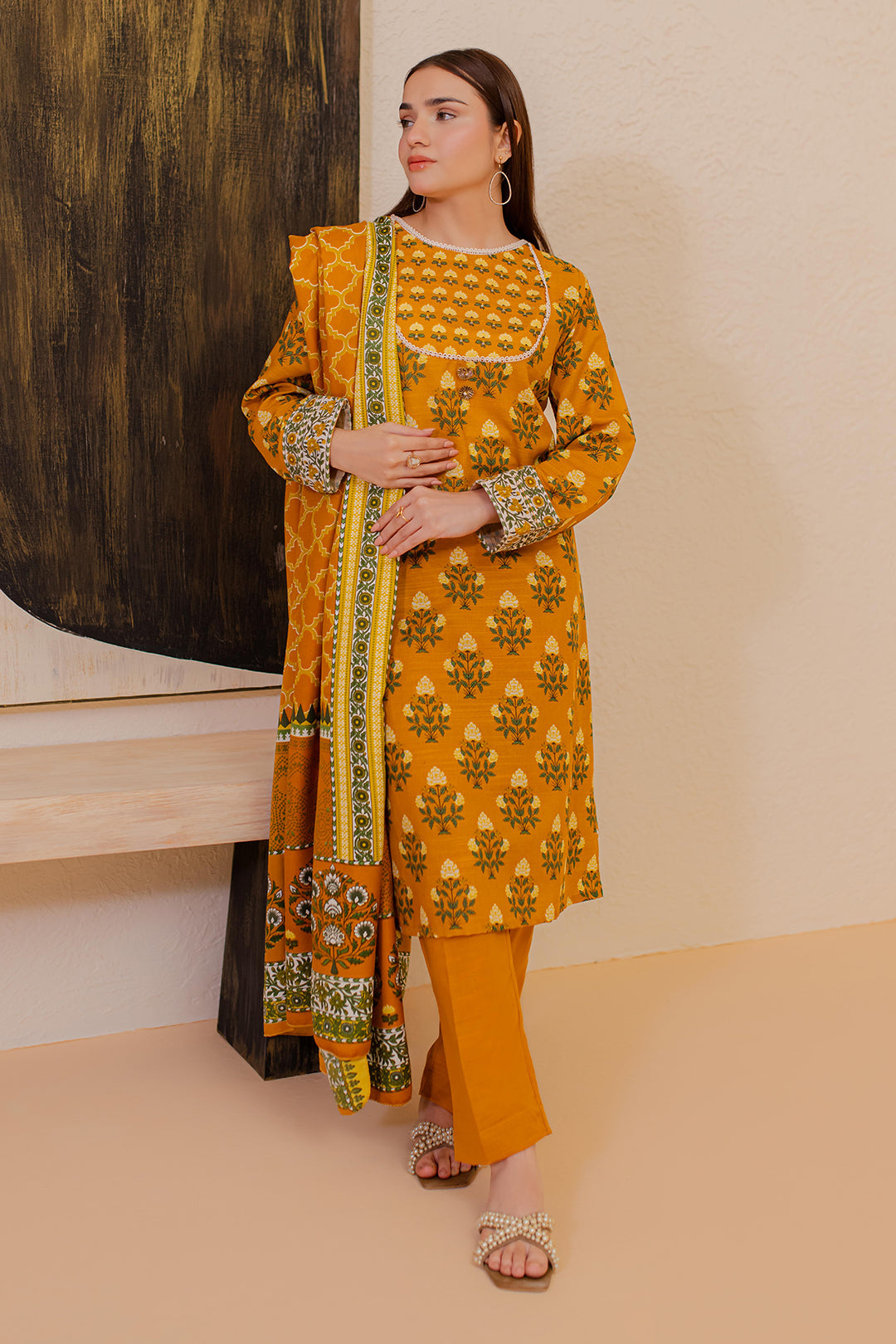 Zellbury | Winter Pret | Kurta Shawl Trouser - 2946 -  Zellbury Women Essential Pret -  House of Maryam
