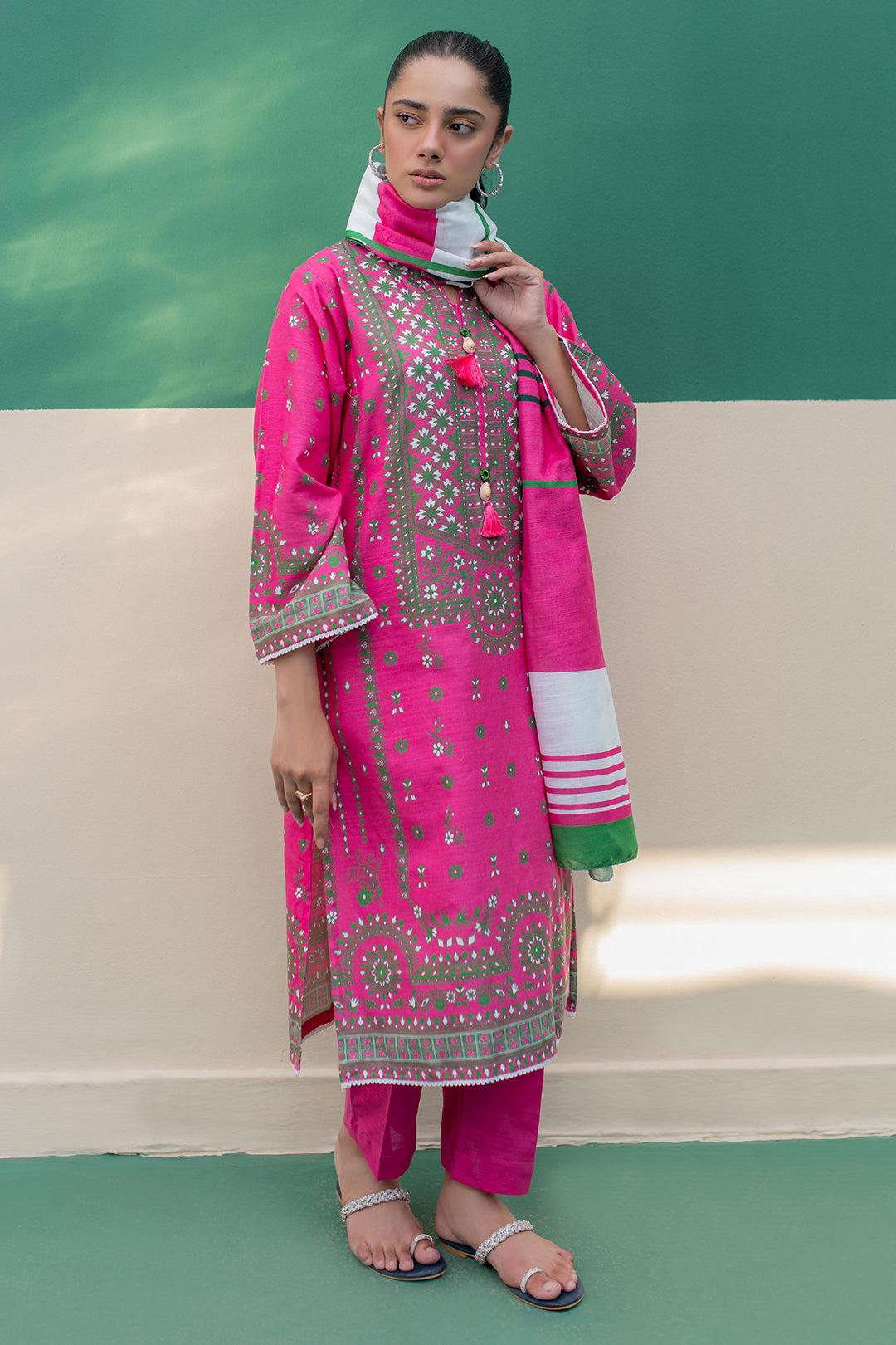 Zellbury | Winter Pret | Kurta Dupatta Trouser - 2949 -  Zellbury Women Essential Pret - Original Designer Dress - House of Maryam