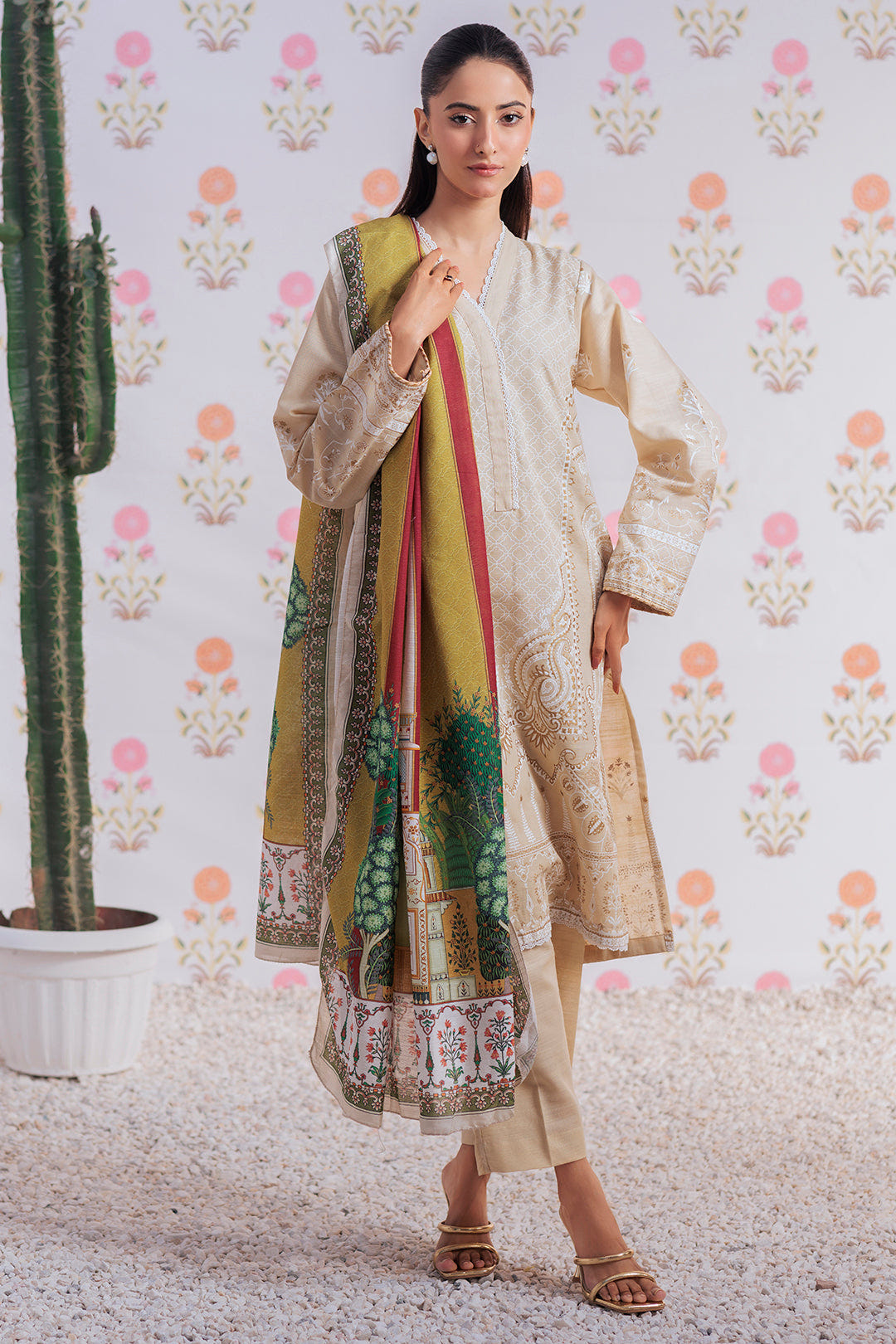 Zellbury | Winter Pret | Embroidered Kurta Dupatta Trouser - 2950 -  Zellbury Women Essential Pret - Original Designer Dress - House of Maryam