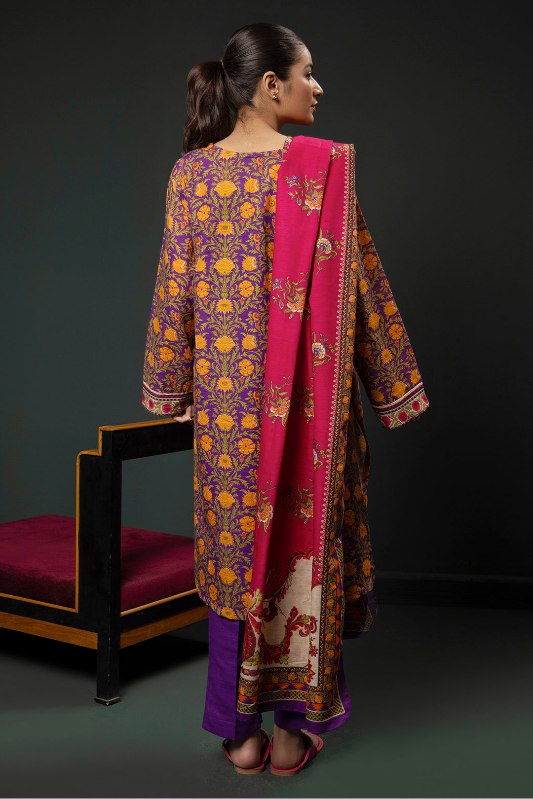 Zellbury | Winter Pret | Kurta Dupatta Trouser - 3006 -  Zellbury Women Essential Pret - Original Designer Dress - House of Maryam