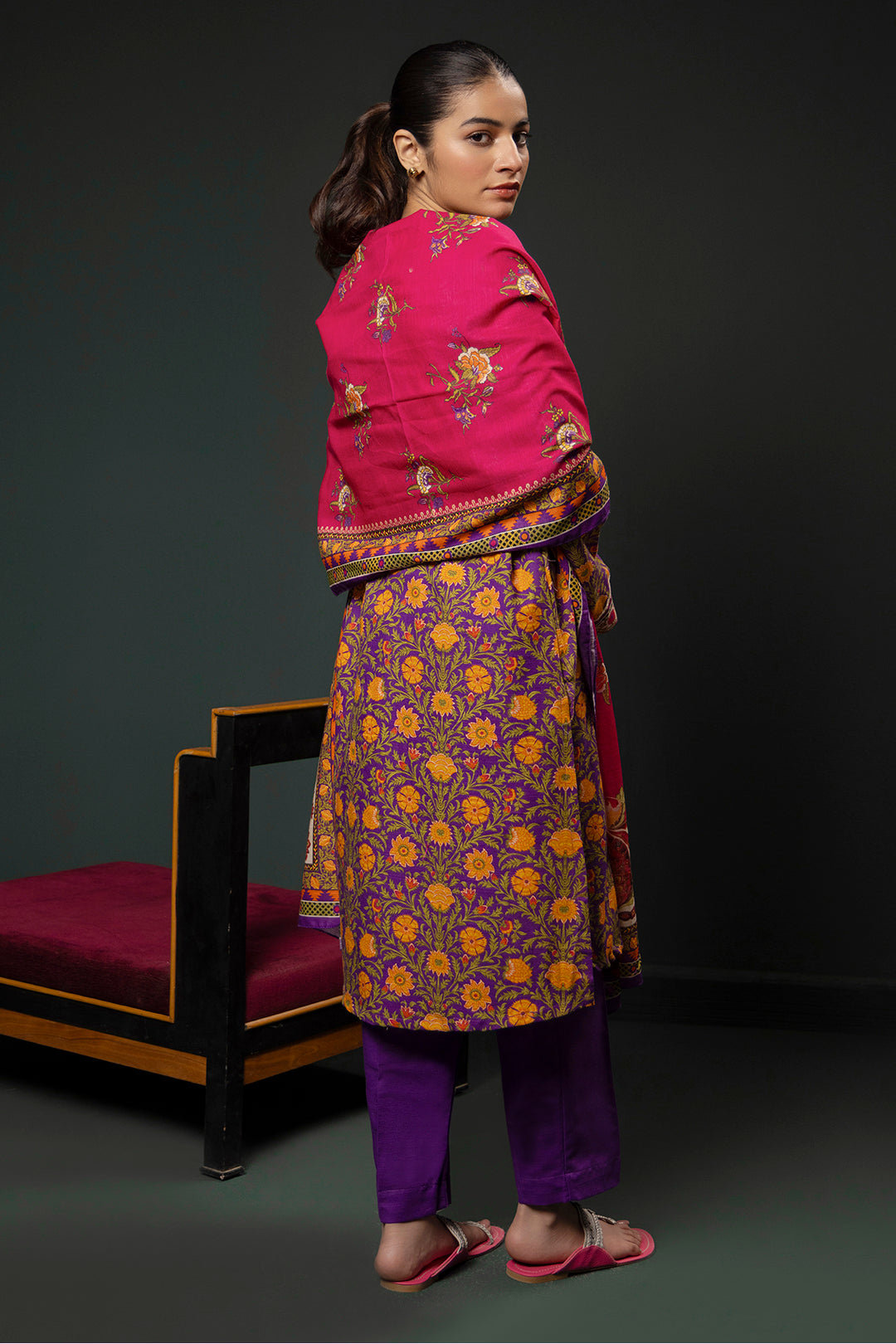 Zellbury | Winter Pret | Kurta Dupatta Trouser - 3006 -  Zellbury Women Essential Pret - Original Designer Dress - House of Maryam
