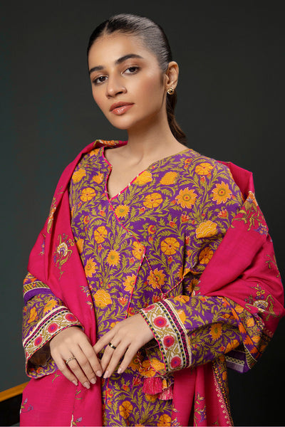 Zellbury | Winter Pret | Kurta Dupatta Trouser - 3006 -  Zellbury Women Essential Pret - Original Designer Dress - House of Maryam