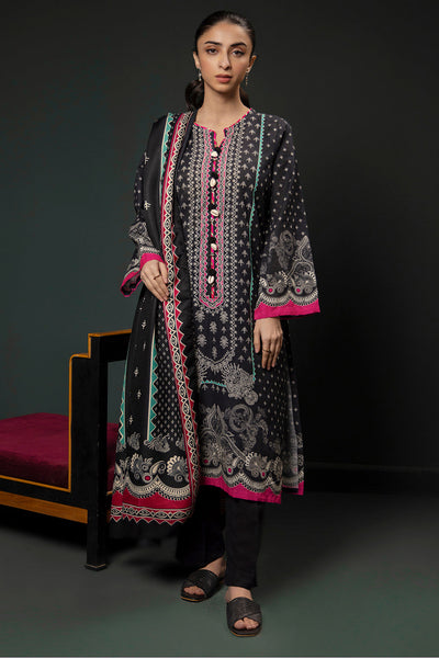 Zellbury | Winter Pret | Kurta Shawl Trouser - 3008 -  Zellbury Women Essential Pret - Original Designer Dress - House of Maryam