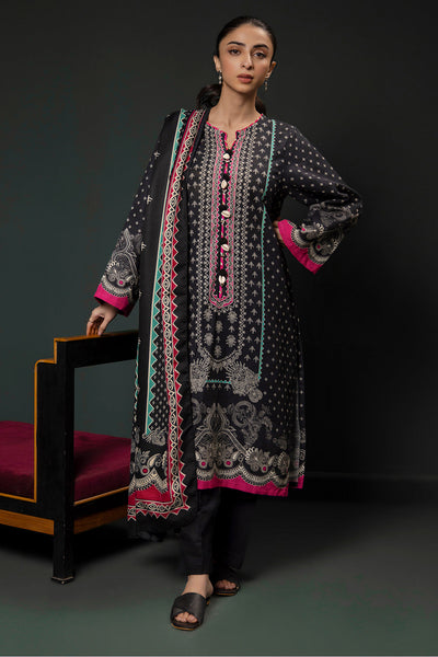 Zellbury | Winter Pret | Kurta Shawl Trouser - 3008 -  Zellbury Women Essential Pret - Original Designer Dress - House of Maryam