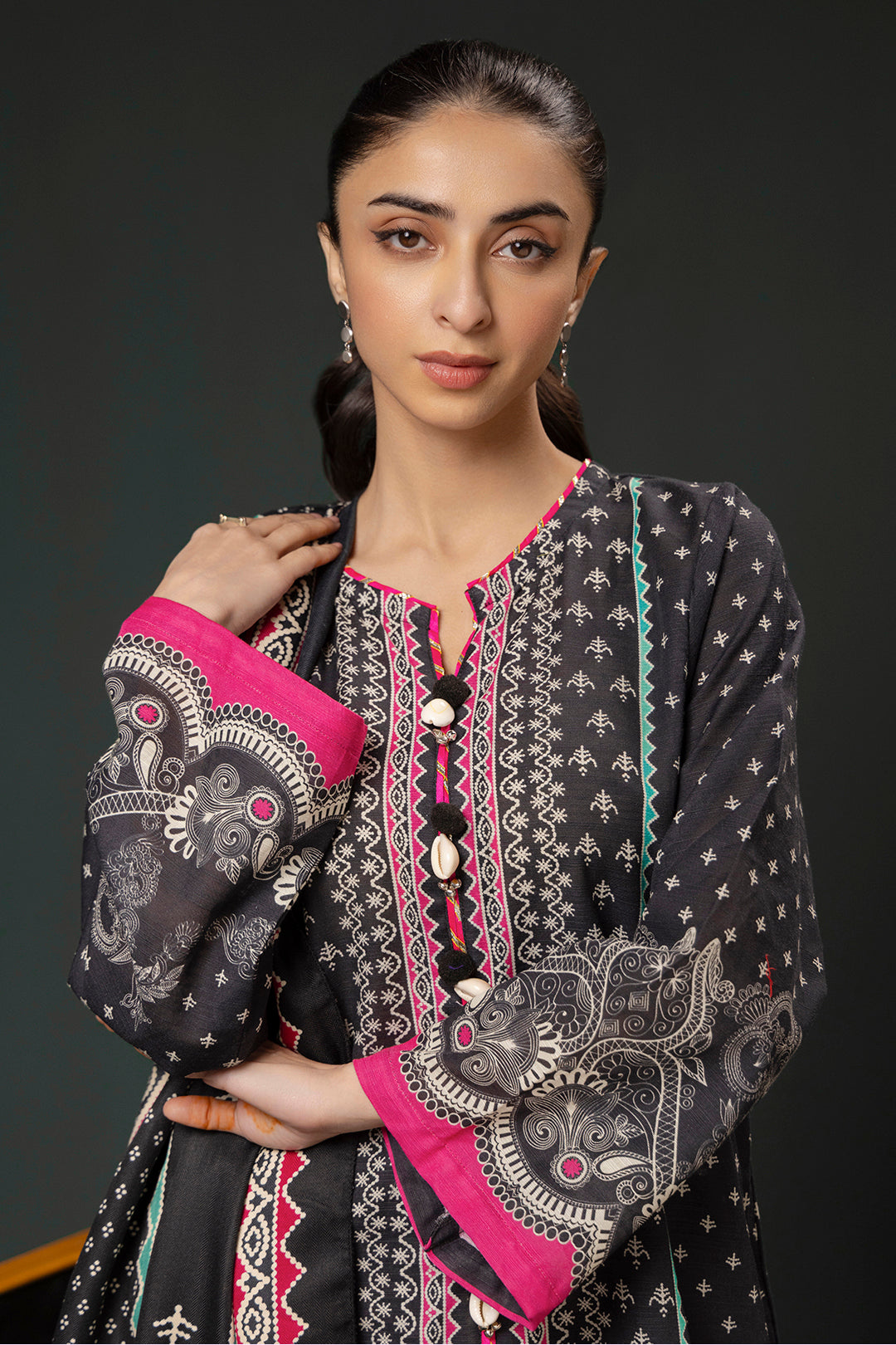 Zellbury | Winter Pret | Kurta Shawl Trouser - 3008 -  Zellbury Women Essential Pret - Original Designer Dress - House of Maryam