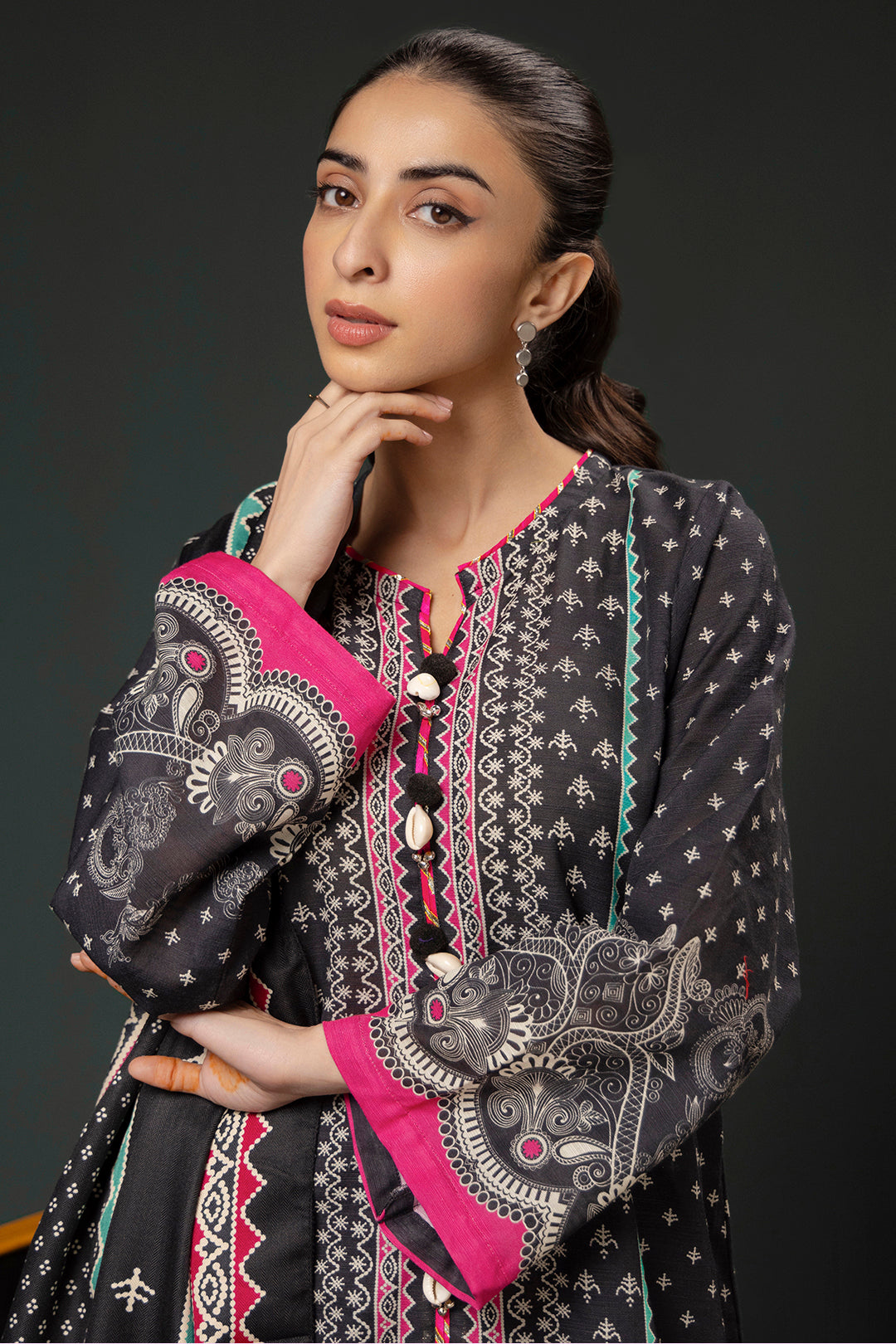 Zellbury | Winter Pret | Kurta Shawl Trouser - 3008 -  Zellbury Women Essential Pret - Original Designer Dress - House of Maryam