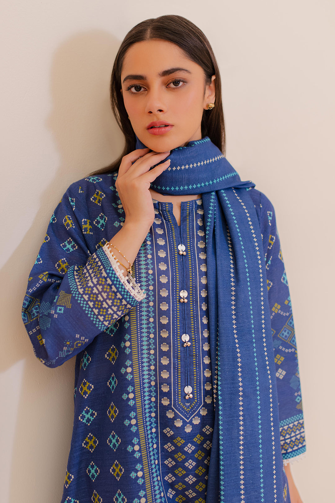 Zellbury | Winter Pret | Kurta Dupatta Trouser - 3039 -  Zellbury Women Essential Pret - Original Designer Dress - House of Maryam