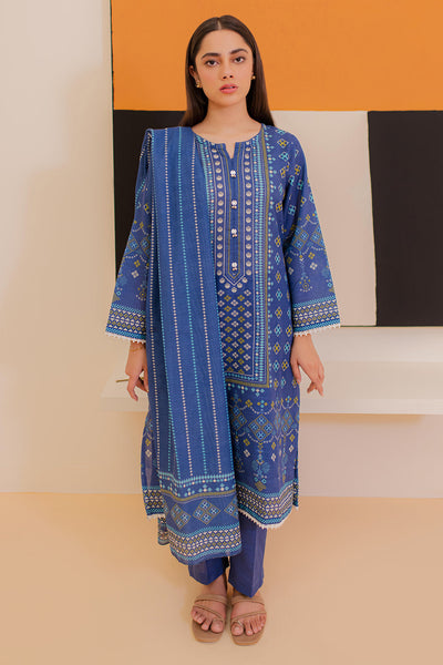 Zellbury | Winter Pret | Kurta Dupatta Trouser - 3039 -  Zellbury Women Essential Pret - Original Designer Dress - House of Maryam