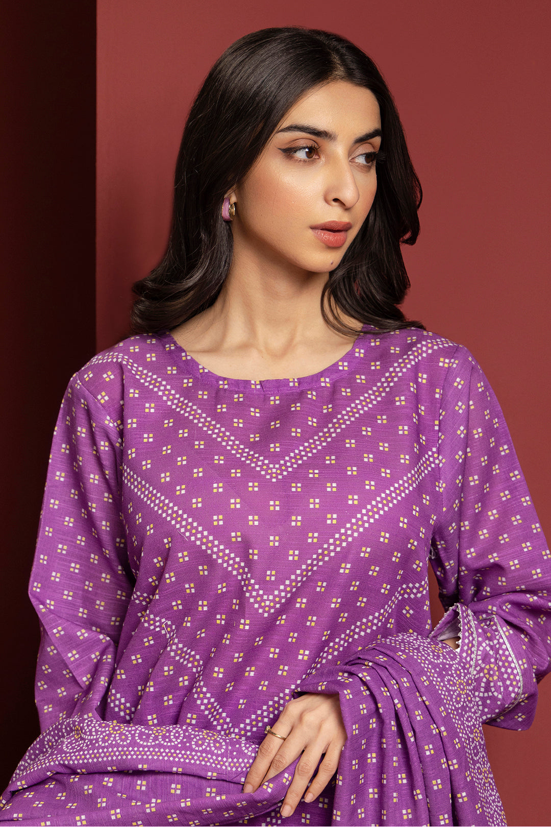 Zellbury | Winter Pret | Kurta Dupatta Trouser - 3072 -  Zellbury Women Essential Pret - Original Designer Dress - House of Maryam
