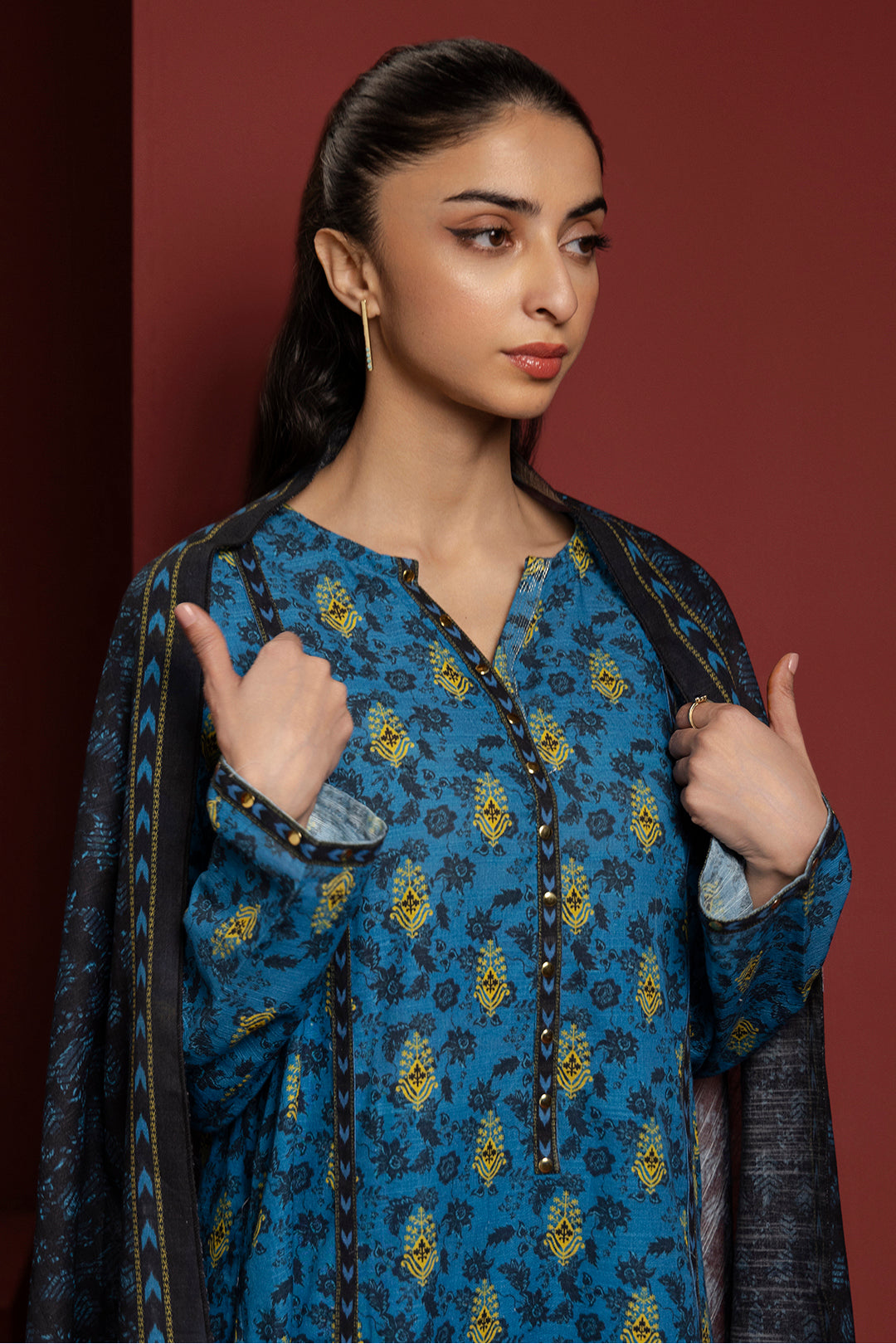 Zellbury | Winter Pret | Kurta Dupatta Trouser - 3115