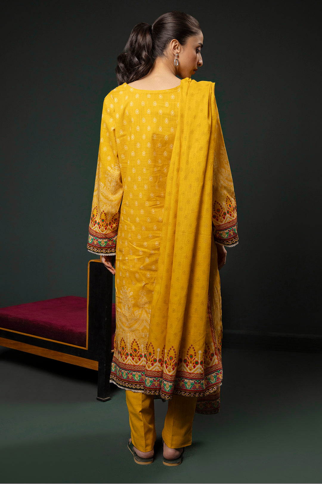 Zellbury | Winter Pret | Kurta Dupatta Trouser - 3151 -  Zellbury Women Essential Pret - Original Designer Dress - House of Maryam