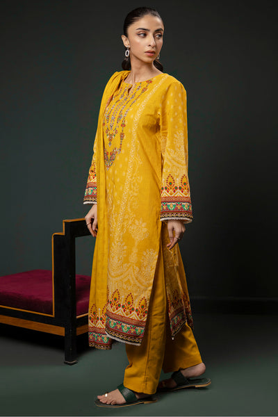 Zellbury | Winter Pret | Kurta Dupatta Trouser - 3151 -  Zellbury Women Essential Pret - Original Designer Dress - House of Maryam