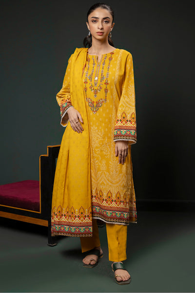 Zellbury | Winter Pret | Kurta Dupatta Trouser - 3151 -  Zellbury Women Essential Pret - Original Designer Dress - House of Maryam