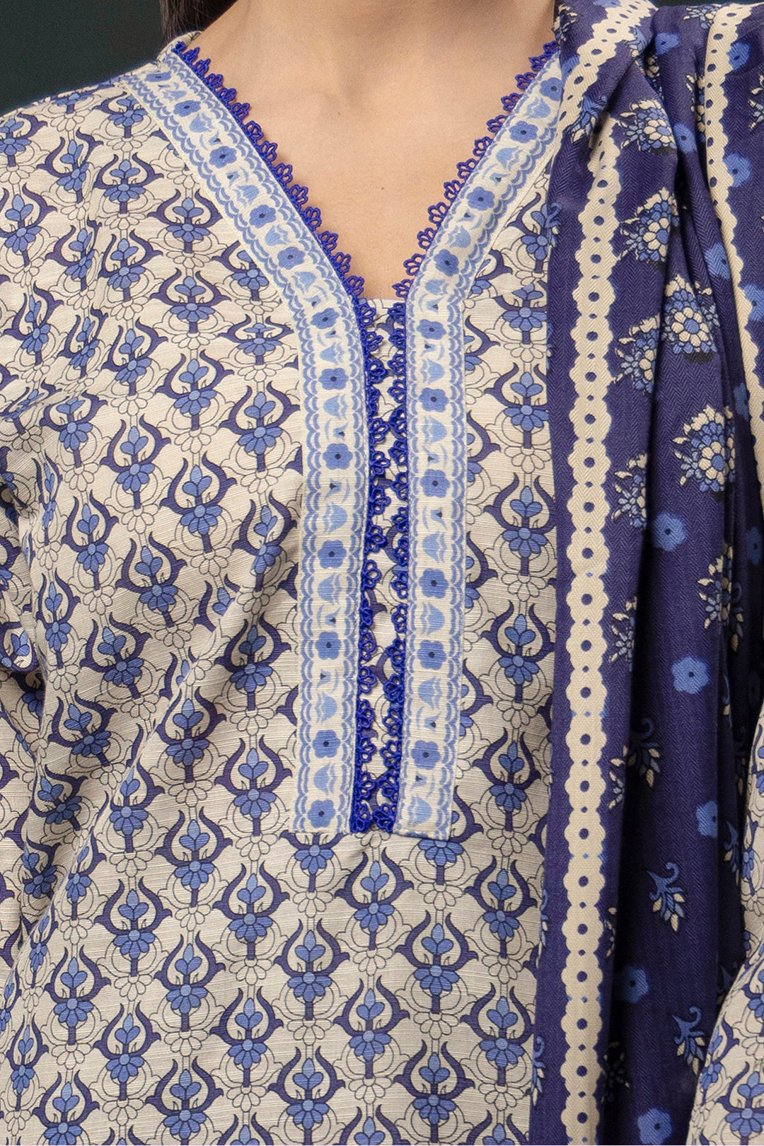 Zellbury | Winter Pret | Kurta Shawl Trouser - 3153 -  Zellbury Women Essential Pret - Original Designer Dress - House of Maryam