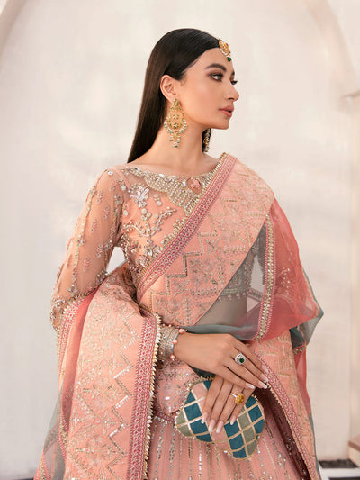 Gulaal | Wedding Formals | AFREEN GL-WS-22V1-29 (PEACH LEHNGA CHOLI) -  Gulaal Bridal - Original Designer Dress - House of Maryam