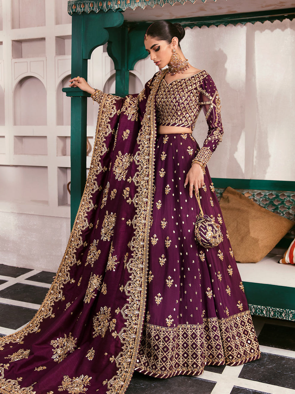 Gulaal | Wedding Formals | SHAZMINAH GL-WS-22V1-31 (LEHNGA AND CHOLI)