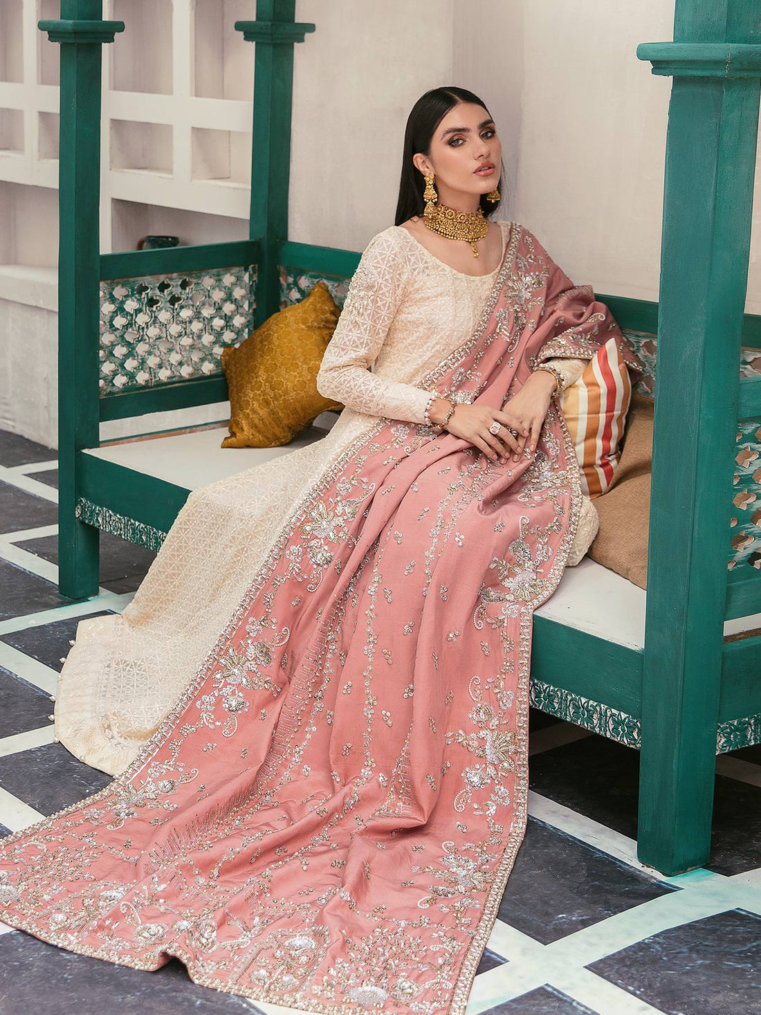 Gulaal | Wedding Formals | GL-WS-22V1-34 (PISHWAS AND CHOORIDAAR PYJAMA) by Designer Gulaal - House of Maryam - Pakistani Designer Ethnic Wear in {{ shop.shopifyCountryName }}