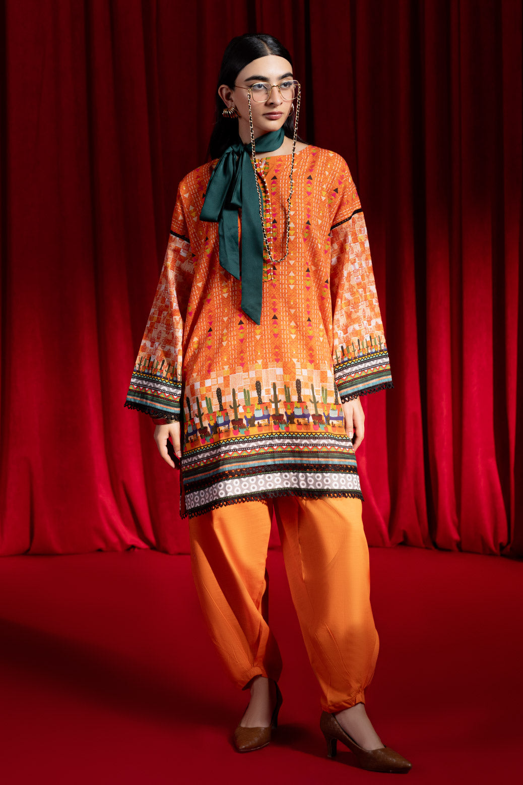 Bonanza Satrangi | Orange Khaddar 2 Piece (WS1242P01) -  Bonanza Satrangi Ready To Wear - Original Designer Dress - House of Maryam