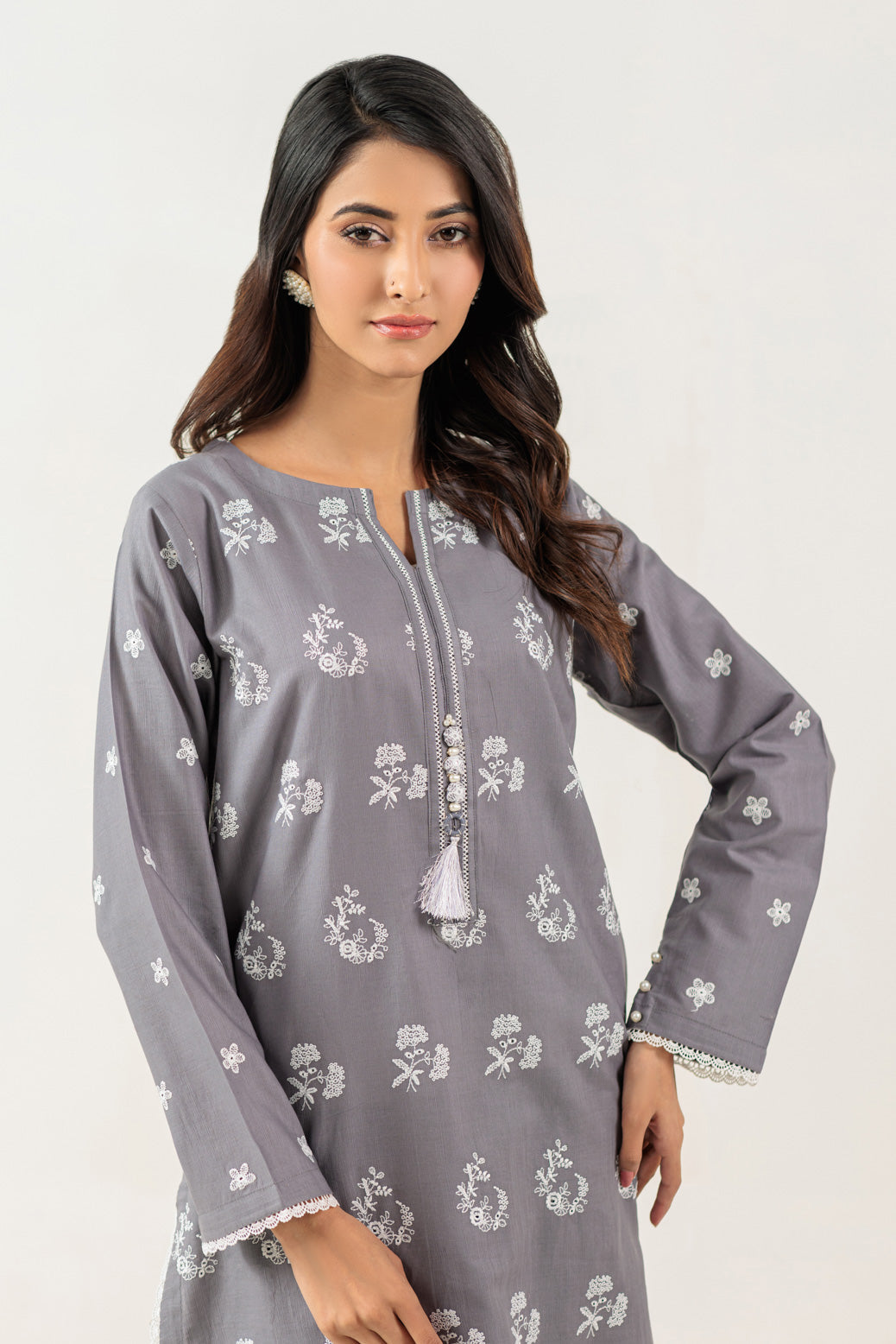Bonanza Satrangi | Grey Cambric 2 Piece (WS1242P05) -  Bonanza Satrangi Ready To Wear - Original Designer Dress - House of Maryam