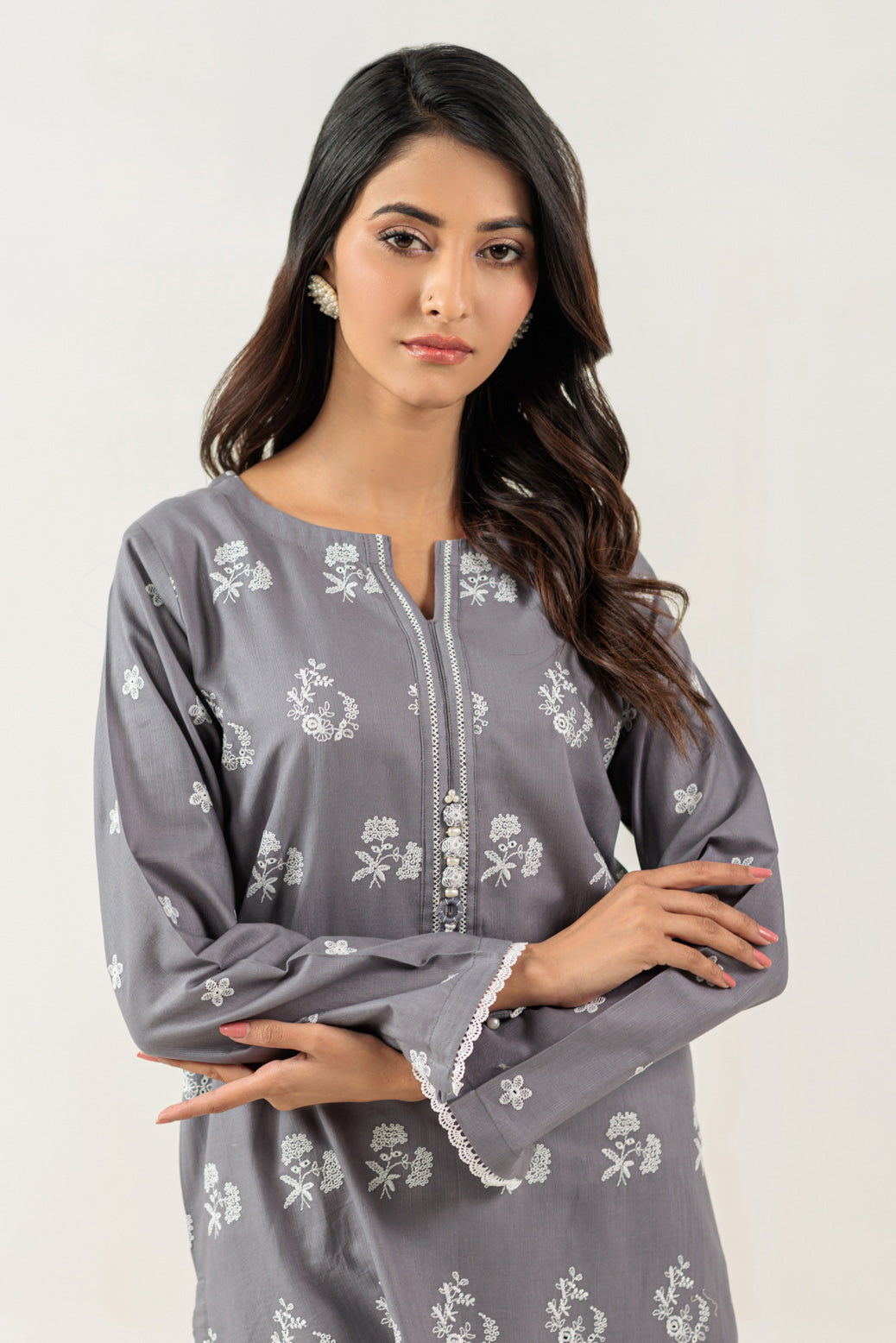Bonanza Satrangi | Grey Cambric 2 Piece (WS1242P05) -  Bonanza Satrangi Ready To Wear - Original Designer Dress - House of Maryam