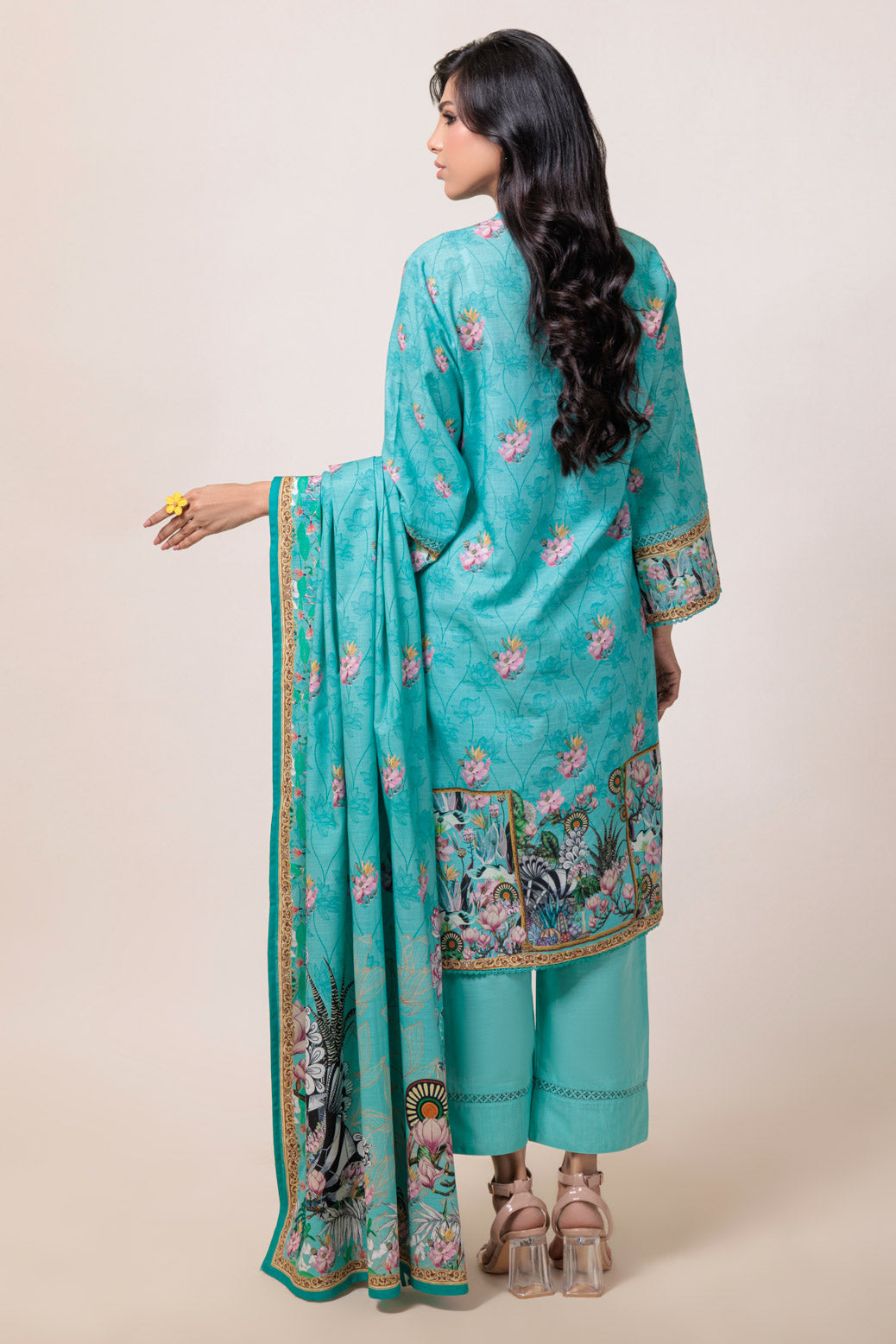 Bonanza Satrangi | S Green Cambric 3 Piece (WS1243P01) -  Bonanza Satrangi Ready To Wear - Original Designer Dress - House of Maryam