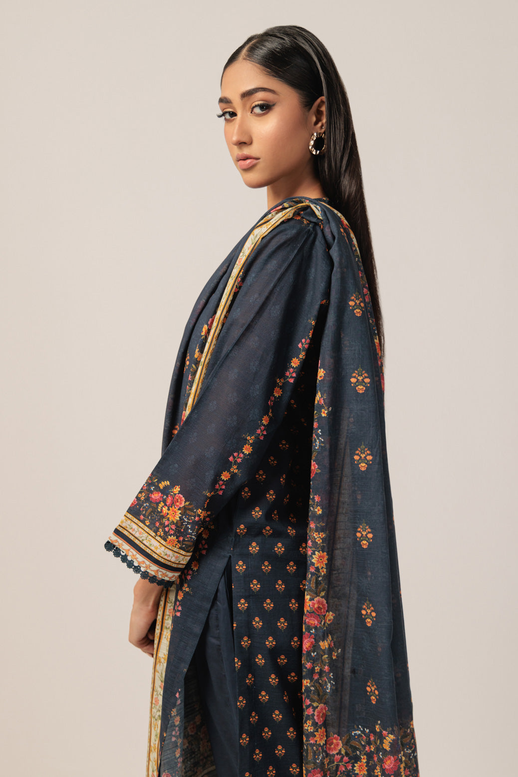 Bonanza Satrangi | N Blue Cambric 3 Piece (WS1243P04) -  Bonanza Satrangi Ready To Wear - Original Designer Dress - House of Maryam