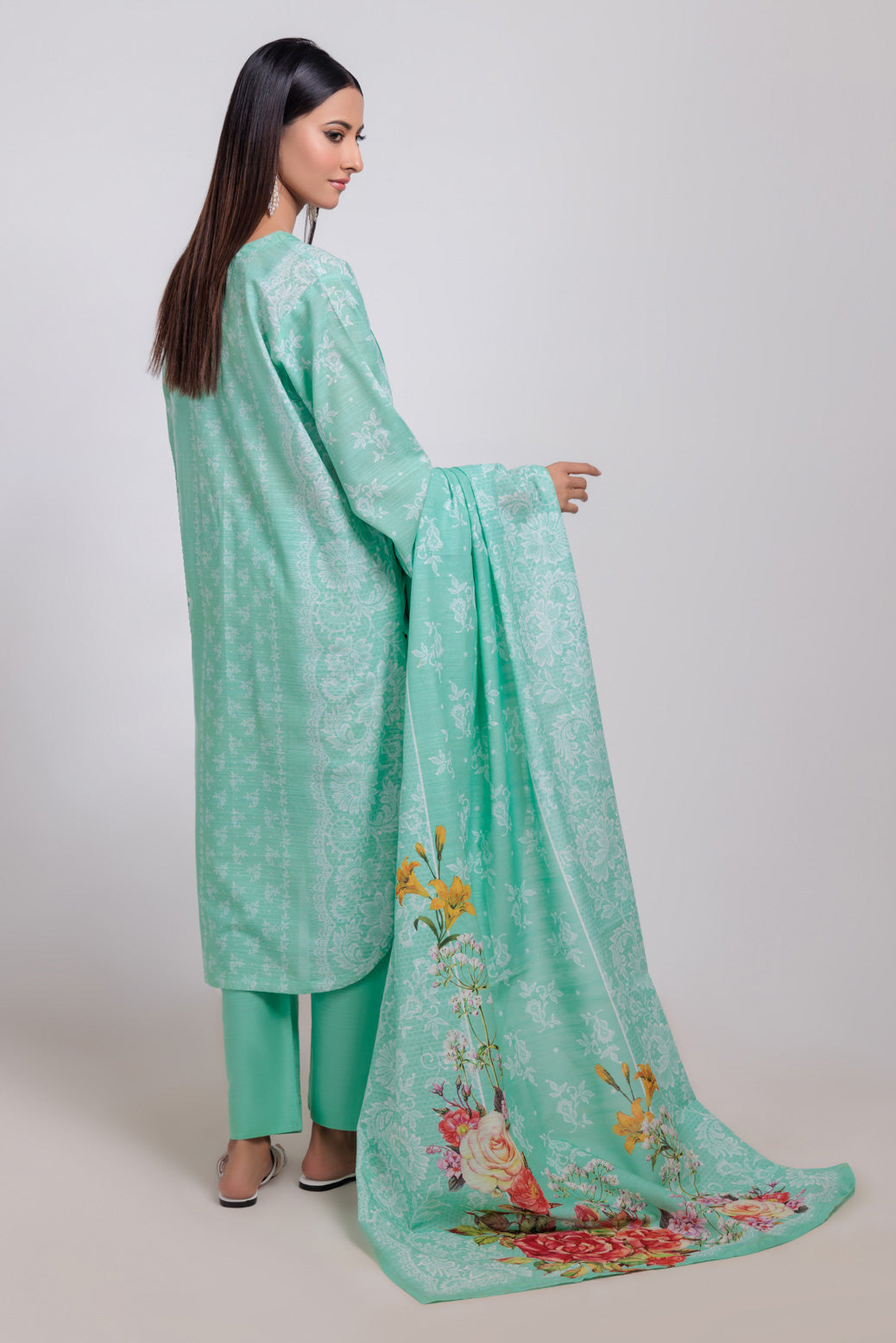 Bonanza Satrangi | Green Khaddar 3 Piece (WS1243P05) -  Bonanza Satrangi Ready To Wear - Original Designer Dress - House of Maryam