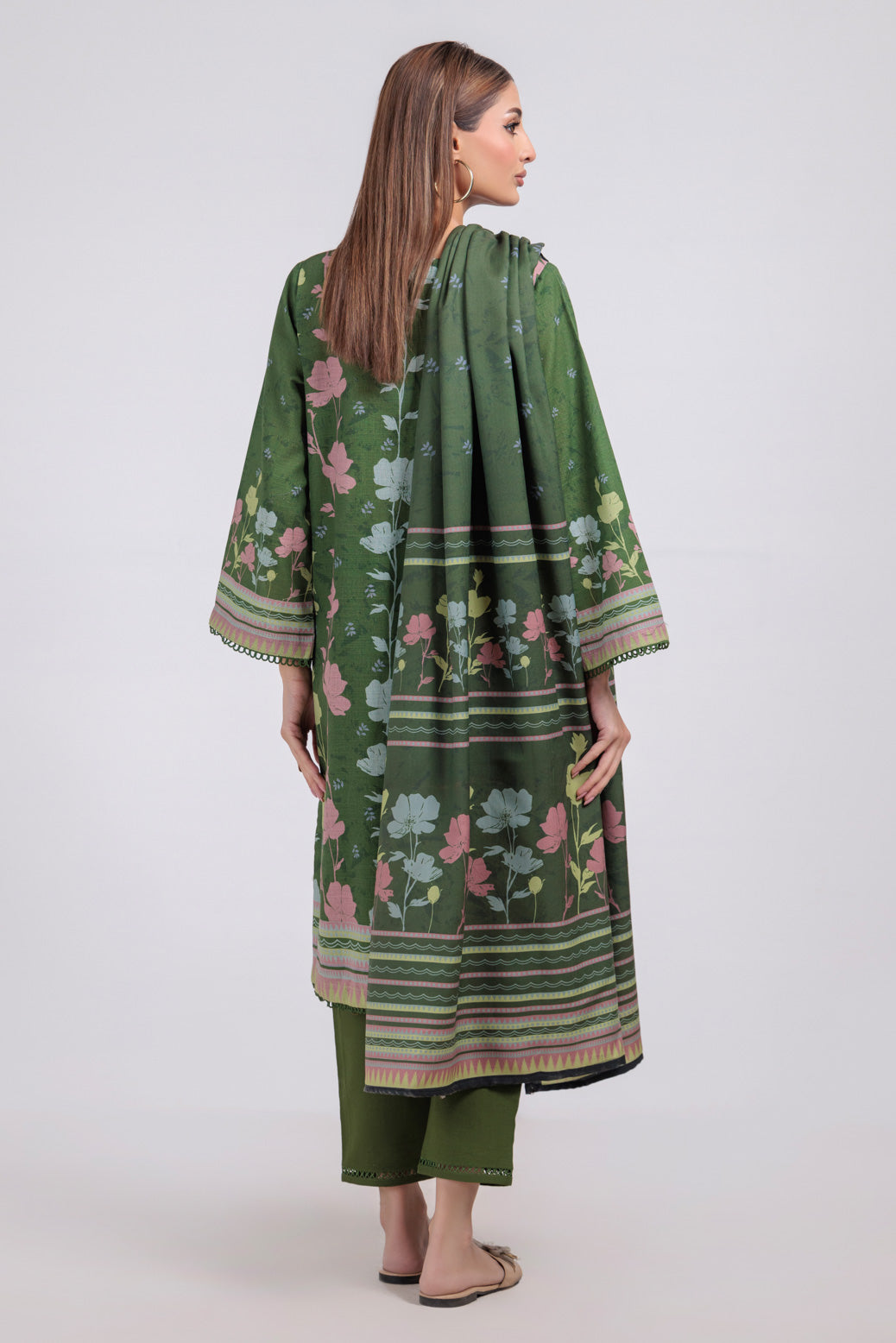 Bonanza Satrangi | Green Khaddar 3 Piece (WS1243P08) -  Bonanza Satrangi Ready To Wear - Original Designer Dress - House of Maryam