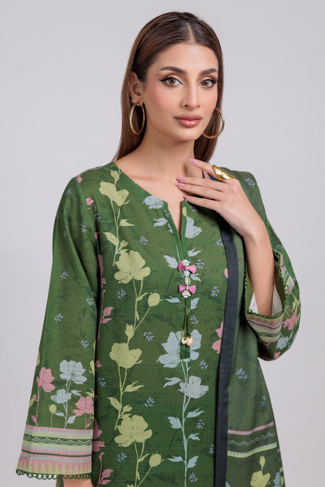 Bonanza Satrangi | Green Khaddar 3 Piece (WS1243P08) -  Bonanza Satrangi Ready To Wear - Original Designer Dress - House of Maryam