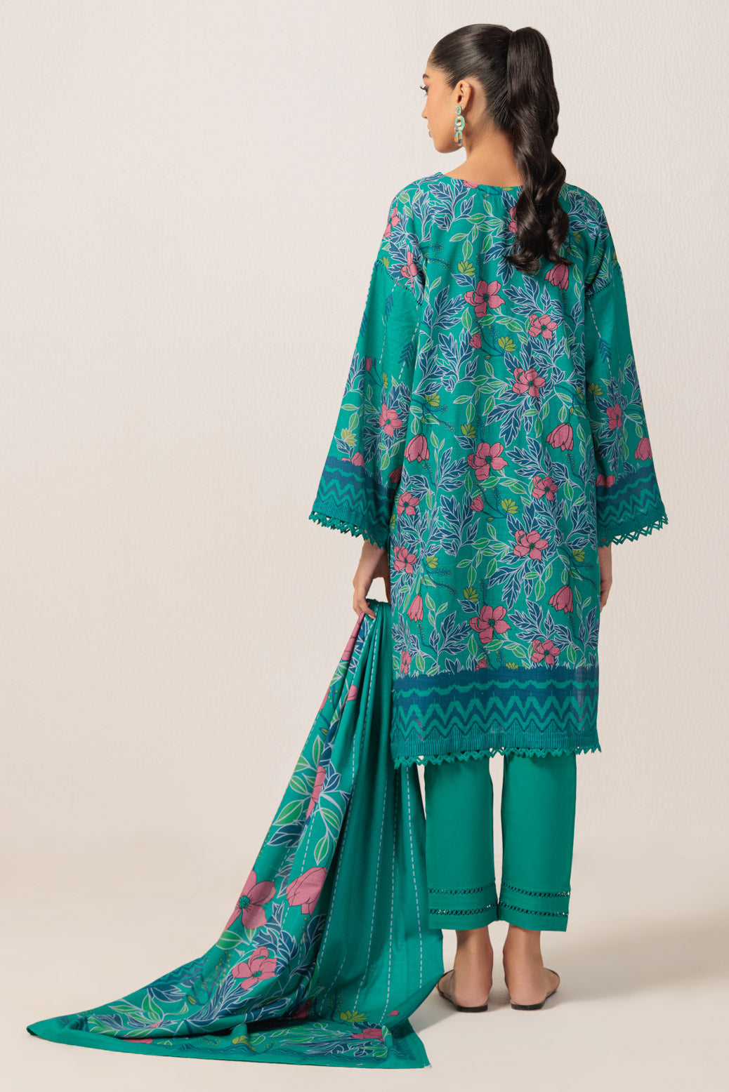 Bonanza Satrangi | Green Khaddar 3 Piece (WS1243P09) -  Bonanza Satrangi Ready To Wear - Original Designer Dress - House of Maryam
