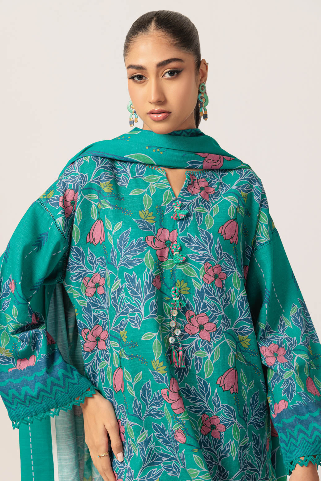 Bonanza Satrangi | Green Khaddar 3 Piece (WS1243P09) -  Bonanza Satrangi Ready To Wear - Original Designer Dress - House of Maryam