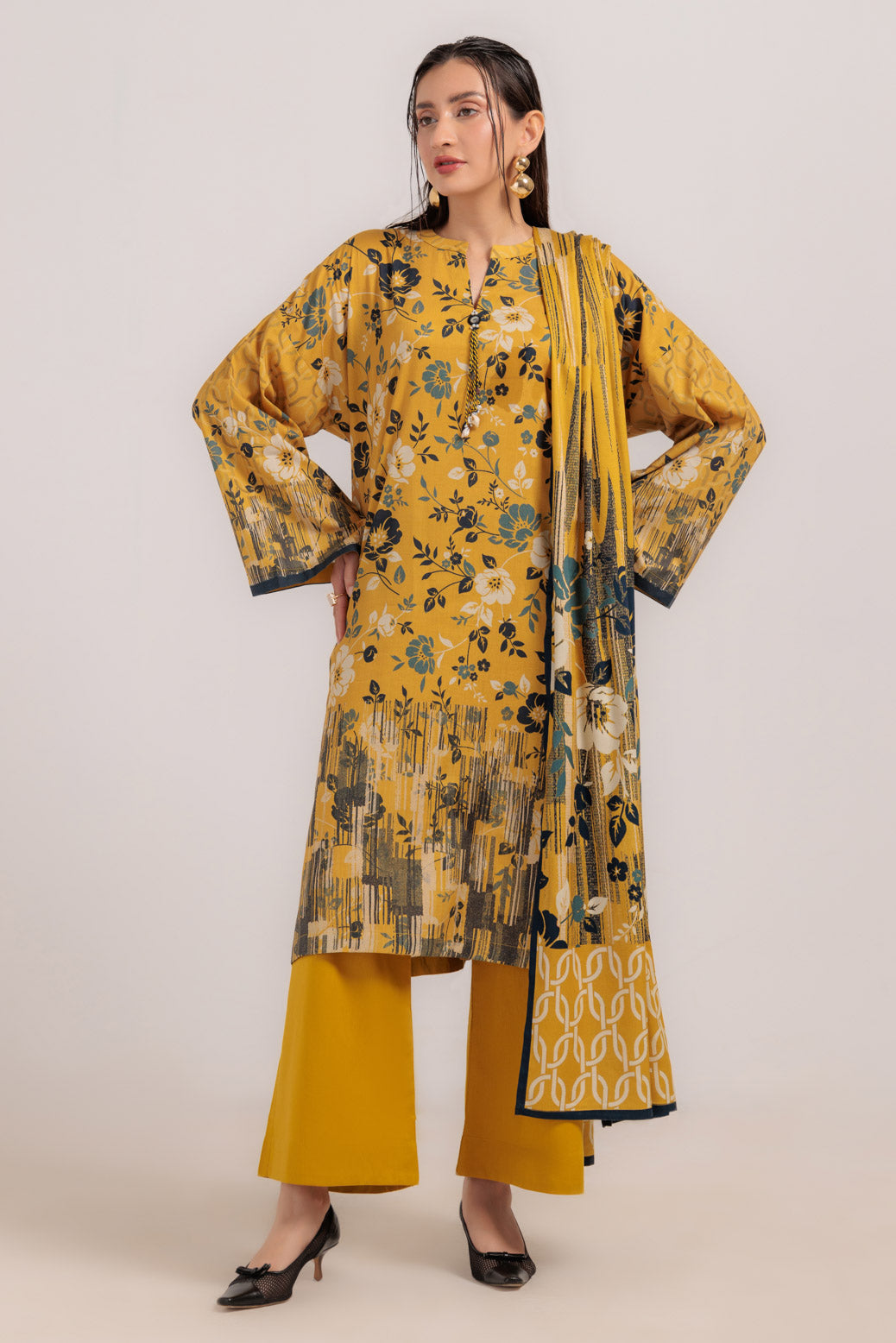 Bonanza Satrangi | Lemon Viscose 3 Piece (WS1243P12)