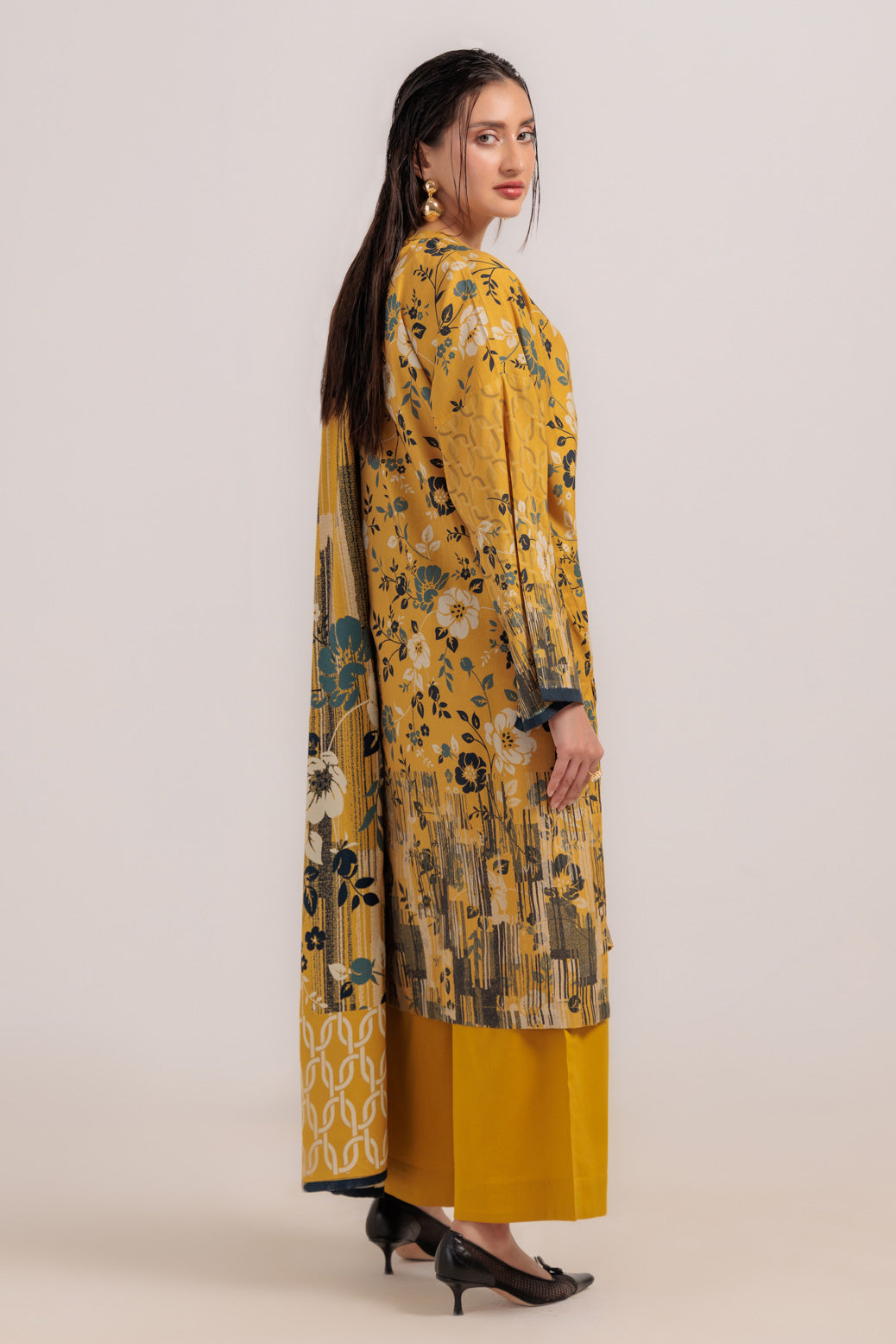 Bonanza Satrangi | Lemon Viscose 3 Piece (WS1243P12) -  Bonanza Satrangi Ready To Wear - Original Designer Dress - House of Maryam