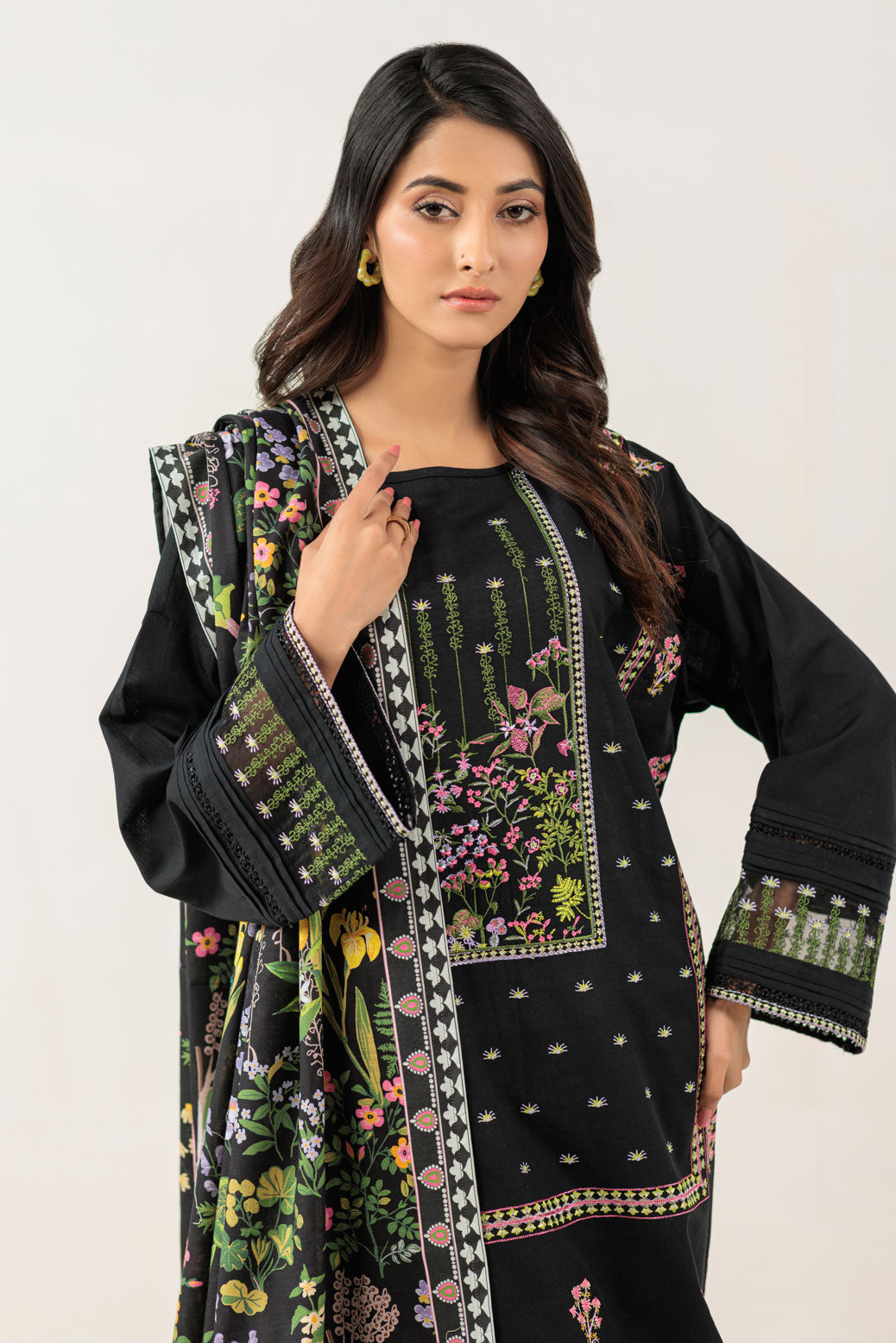 Bonanza Satrangi | Black Khaddar 3 Piece (WS1243P14) -  Bonanza Satrangi Ready To Wear - Original Designer Dress - House of Maryam