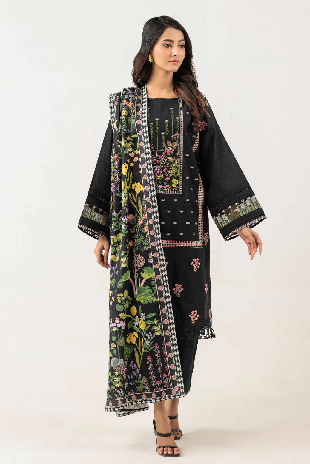 Bonanza Satrangi | Black Khaddar 3 Piece (WS1243P14) -  Bonanza Satrangi Ready To Wear - Original Designer Dress - House of Maryam