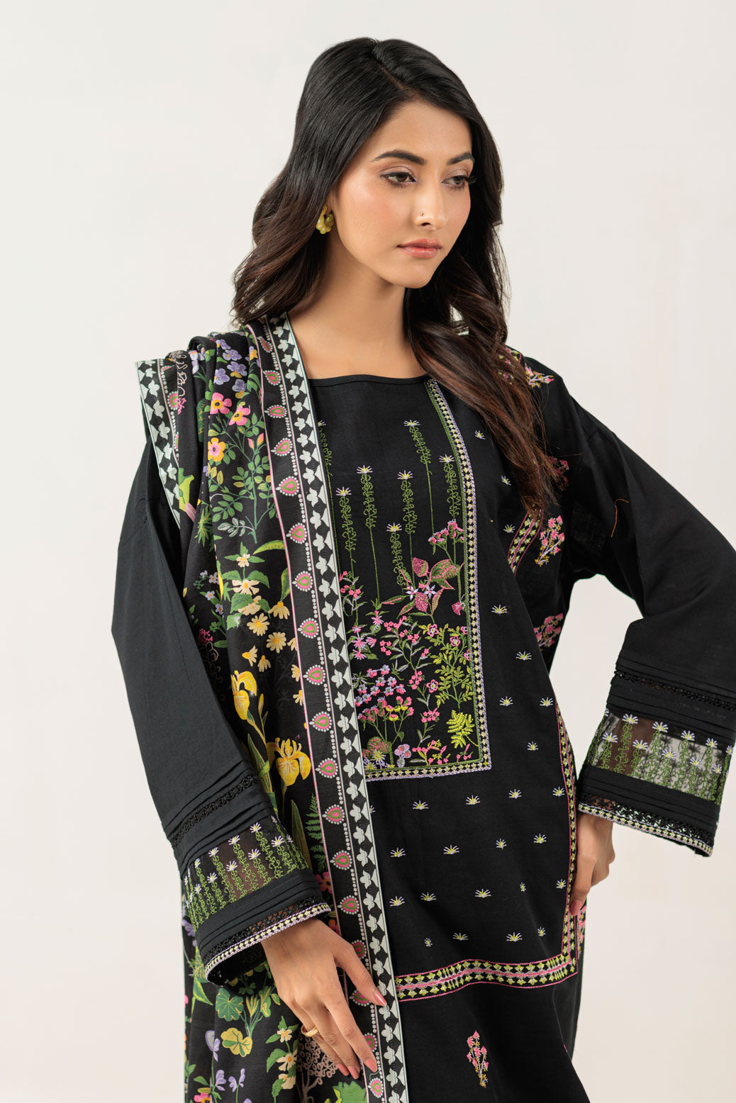 Bonanza Satrangi | Black Khaddar 3 Piece (WS1243P14) -  Bonanza Satrangi Ready To Wear - Original Designer Dress - House of Maryam