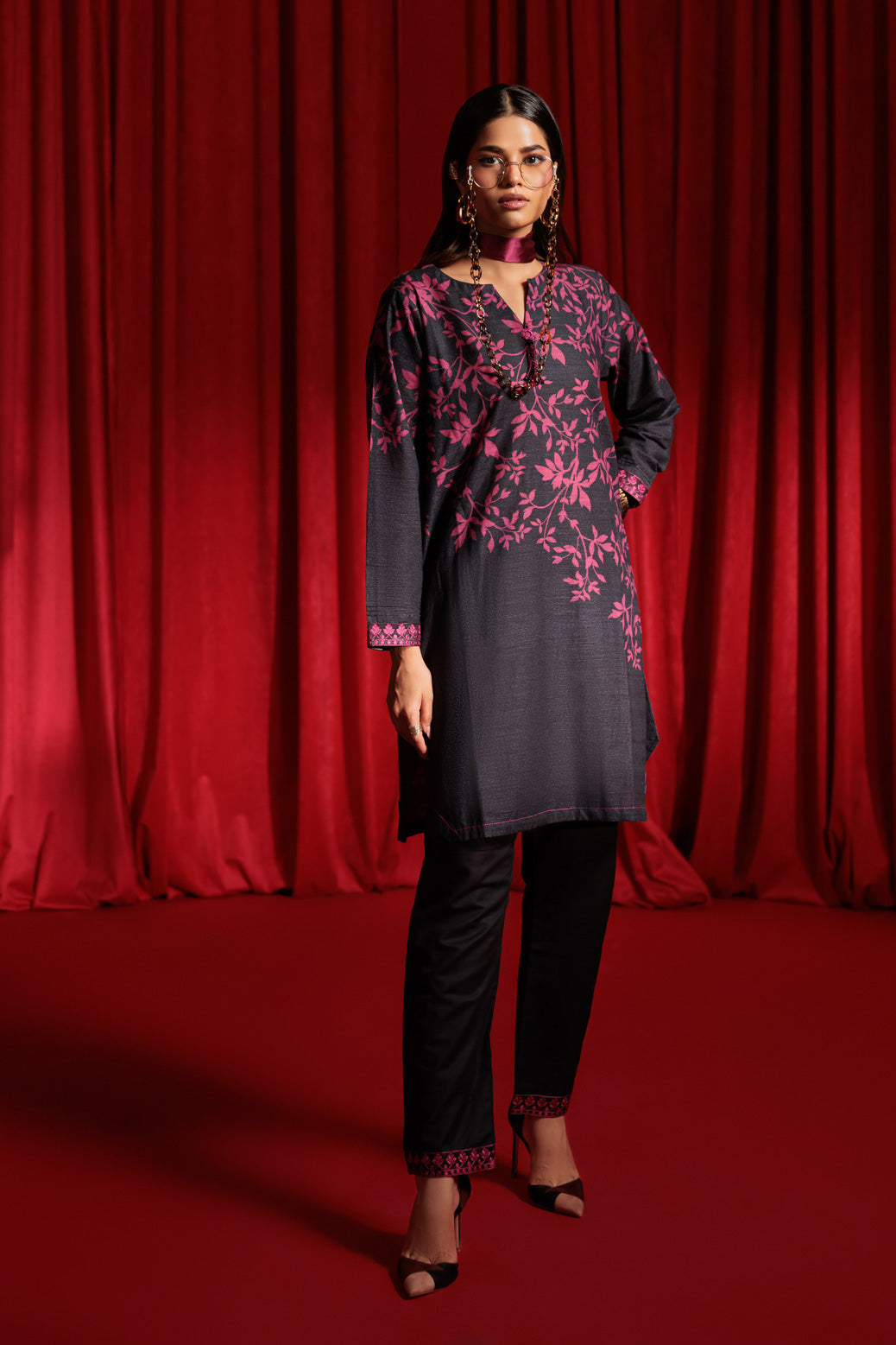 Bonanza Satrangi | Black Khaddar 2 Piece (WS2242P02) -  Bonanza Satrangi Ready To Wear - Original Designer Dress - House of Maryam