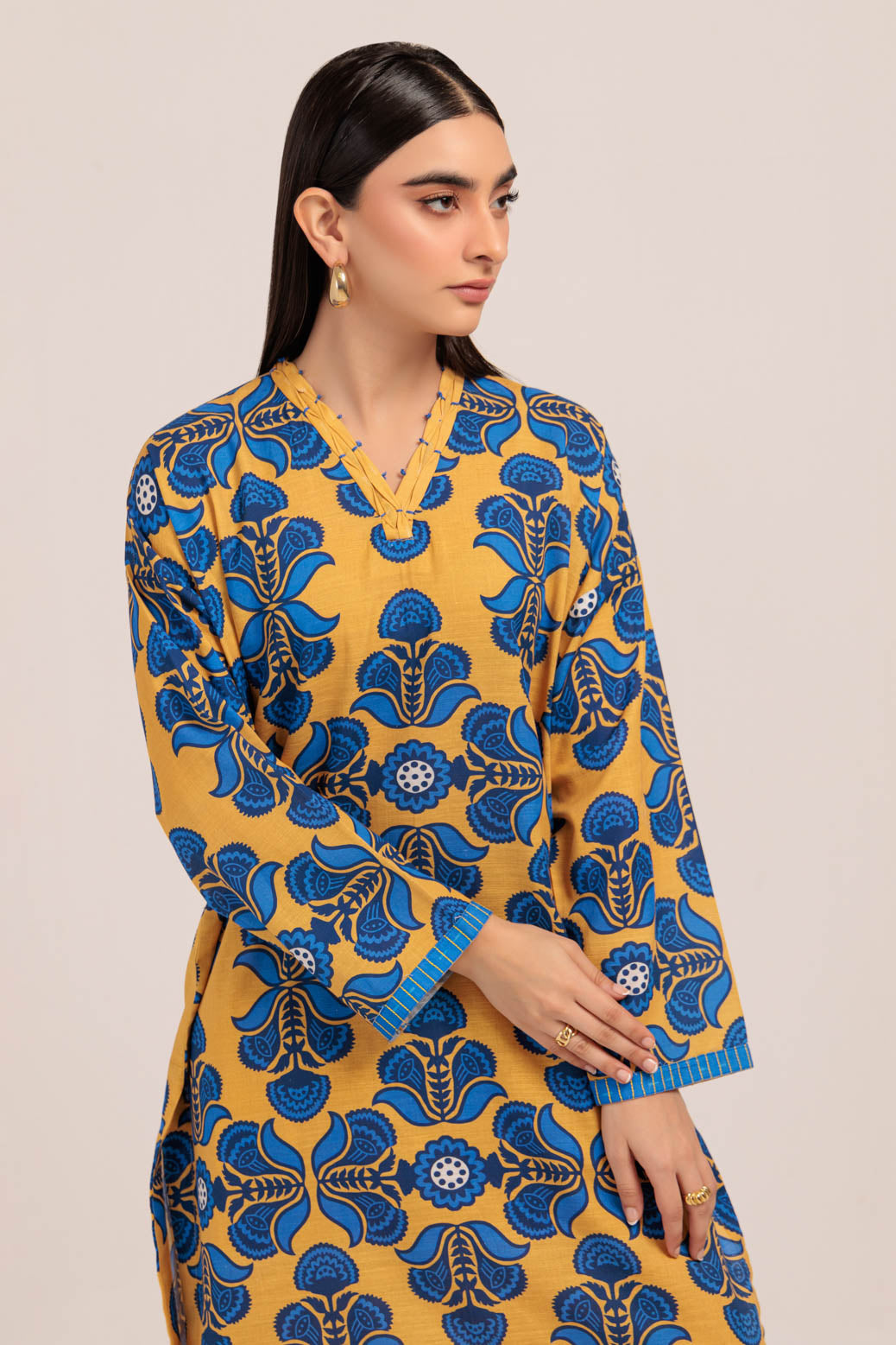 Bonanza Satrangi | Yellow Khaddar 2 Piece (WS2242P04) -  Bonanza Satrangi Ready To Wear - Original Designer Dress - House of Maryam