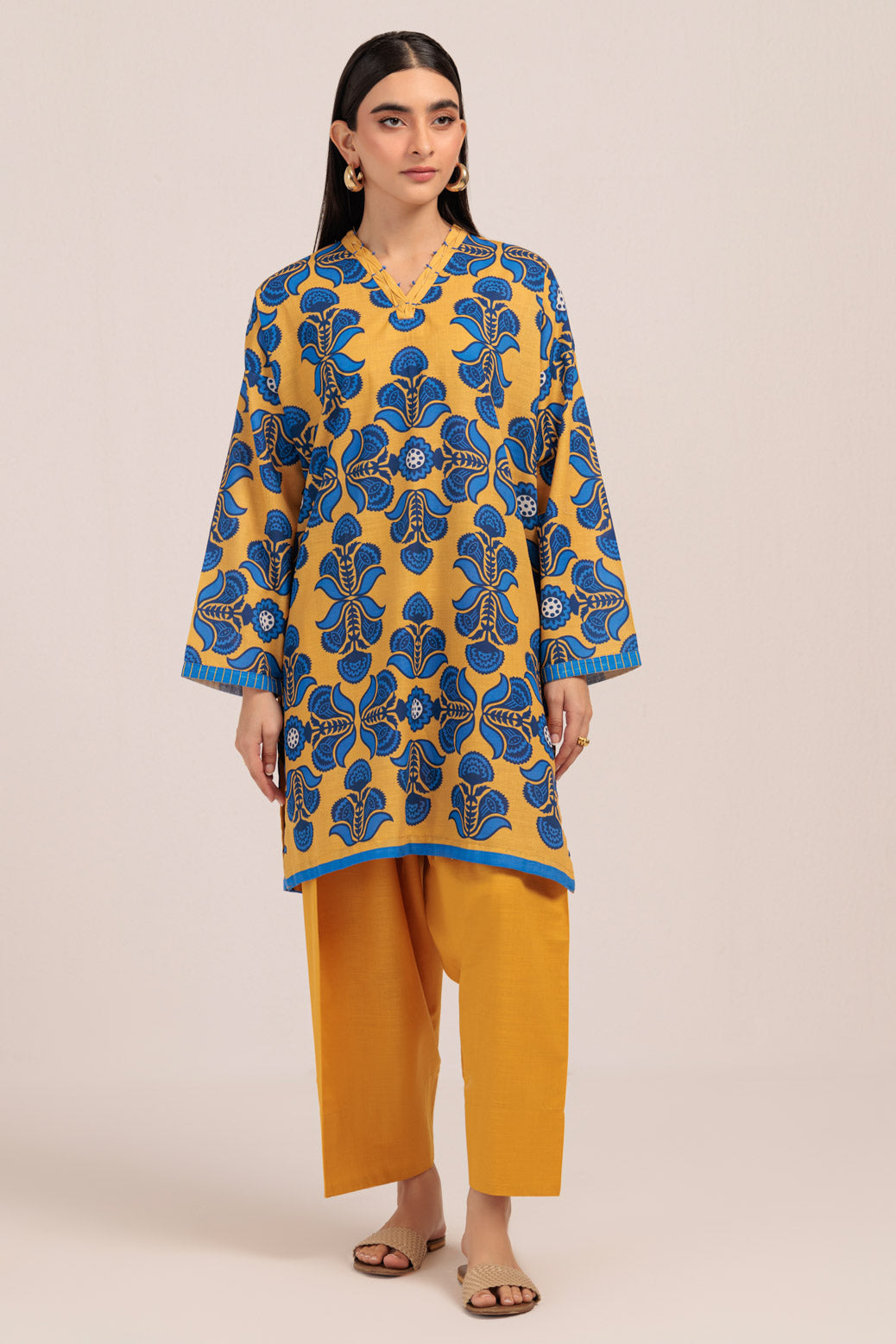 Bonanza Satrangi | Yellow Khaddar 2 Piece (WS2242P04) -  Bonanza Satrangi Ready To Wear - Original Designer Dress - House of Maryam