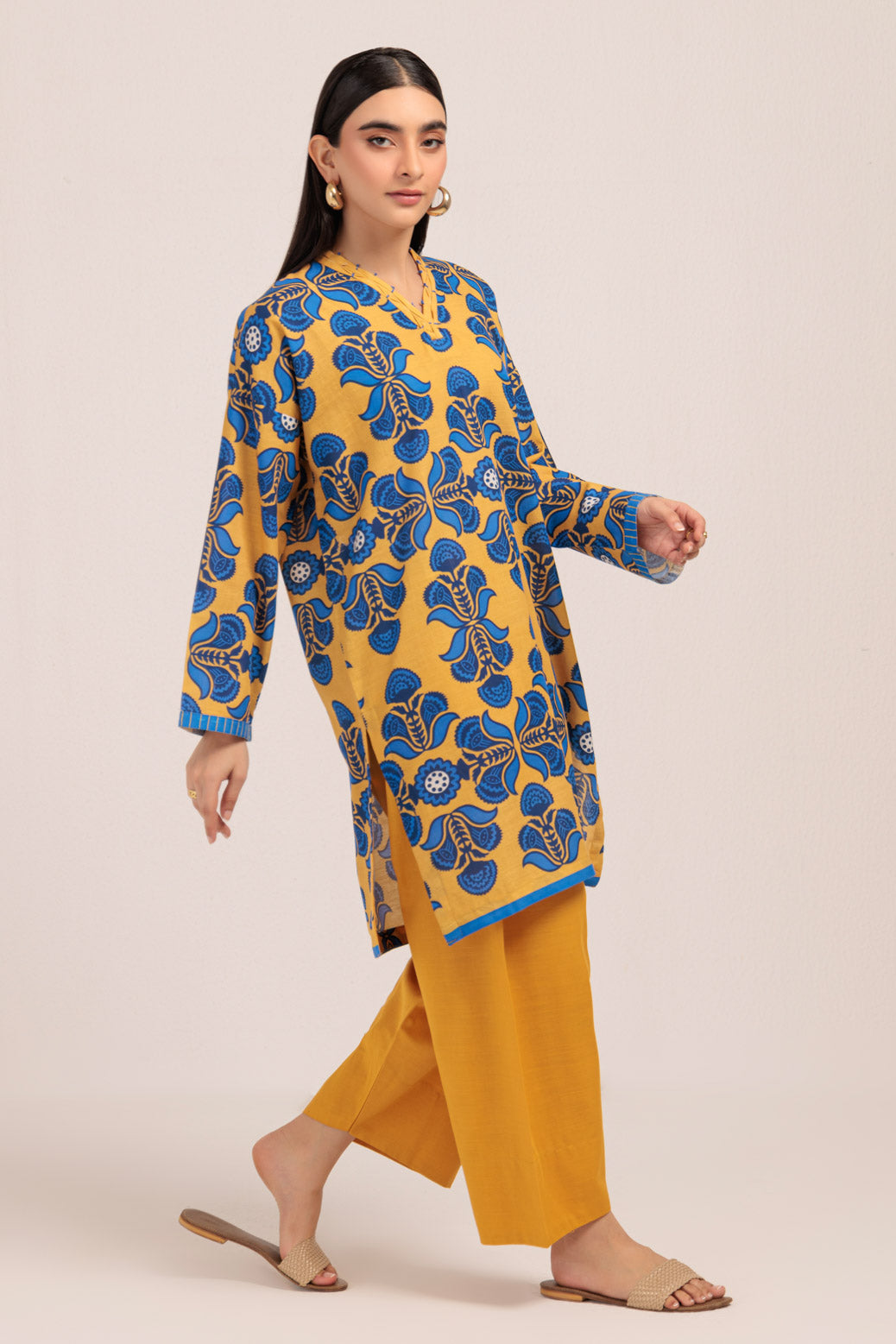Bonanza Satrangi | Yellow Khaddar 2 Piece (WS2242P04) -  Bonanza Satrangi Ready To Wear - Original Designer Dress - House of Maryam