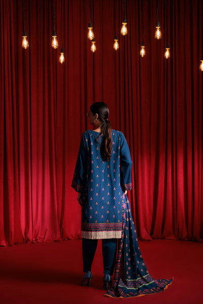 Bonanza Satrangi | Blue Khaddar 3 Piece (WS2243P02) -  Bonanza Satrangi Ready To Wear - Original Designer Dress - House of Maryam