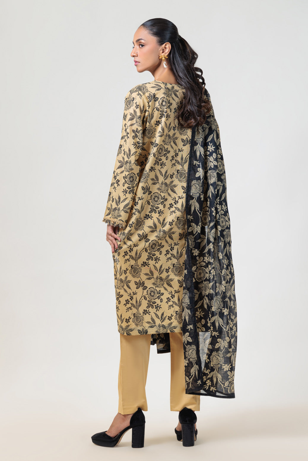 Bonanza Satrangi | Beige Cambric 3 Piece (WS2243P11) -  Bonanza Satrangi Ready To Wear - Original Designer Dress - House of Maryam